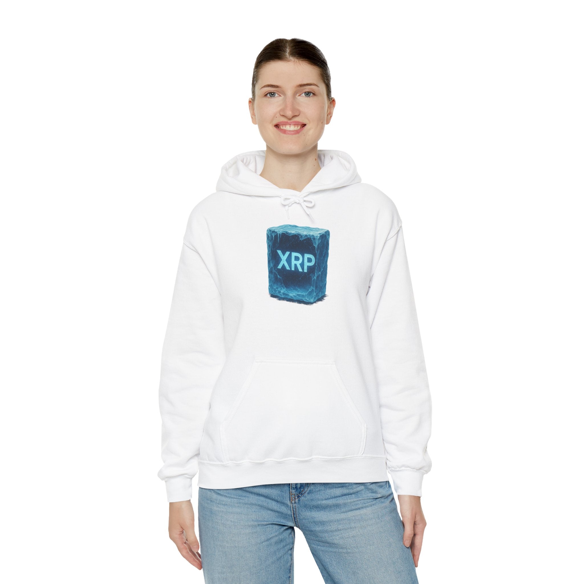 XRP Frozen Cube Hoodie — Crypto Ice Block Sweater for XRP Fans