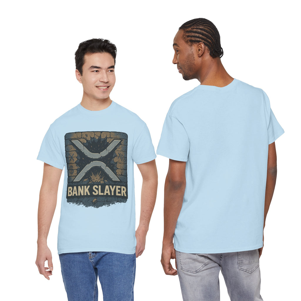 Bank Slayer T‑Shirt — Retro Grunge Crypto XRP Design