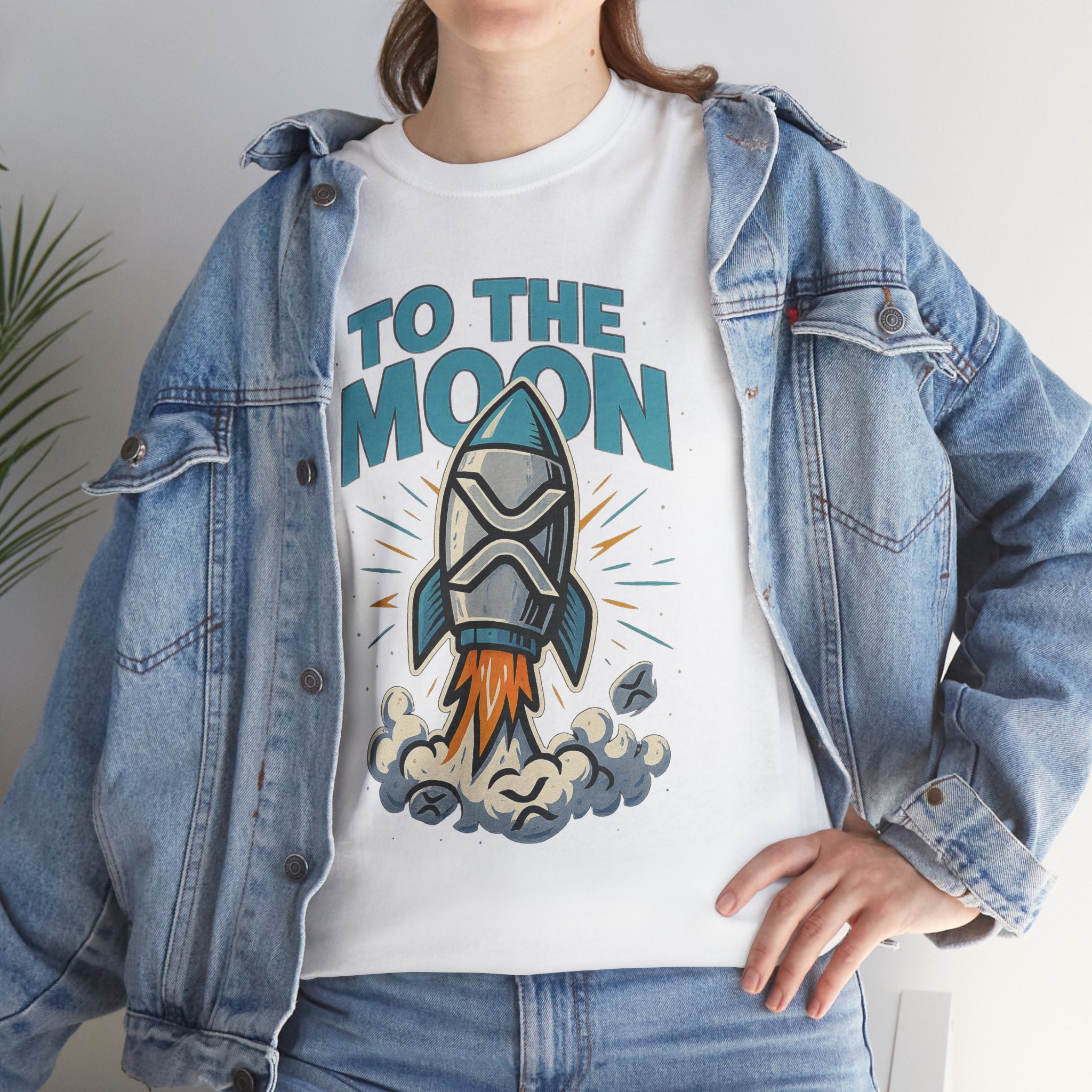 To The Moon Rocket T-Shirt — Space Graphic Tee for Crypto & Space Enthusiasts