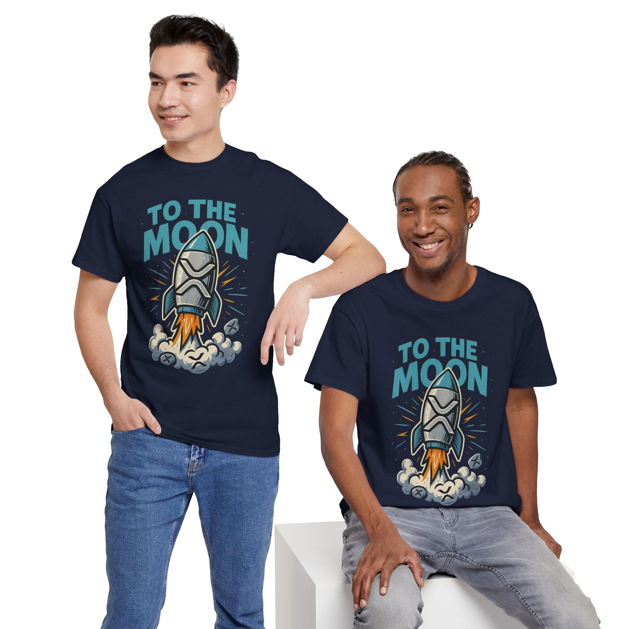 To The Moon Rocket T-Shirt — Space Graphic Tee for Crypto & Space Enthusiasts