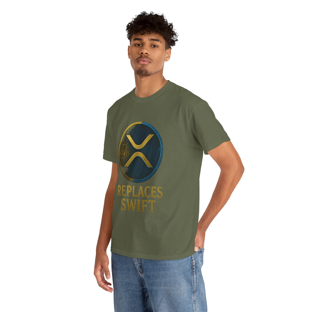 XRP 'Replaces Swift' Cotton Tee — Crypto Ripple Logo T-Shirt