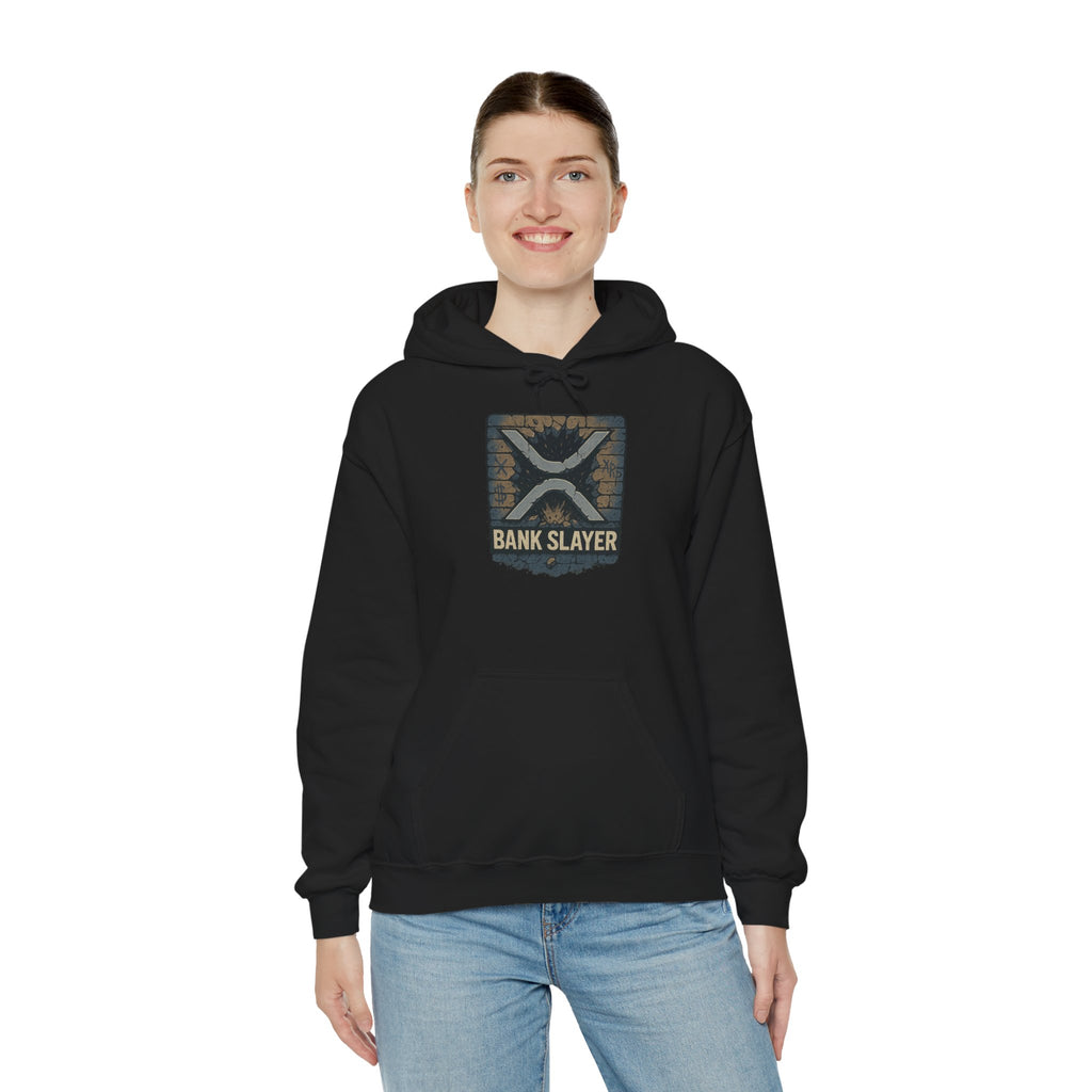Bank Slayer Hoodie - Vintage Tactical Crest Graphic Sweatshirt