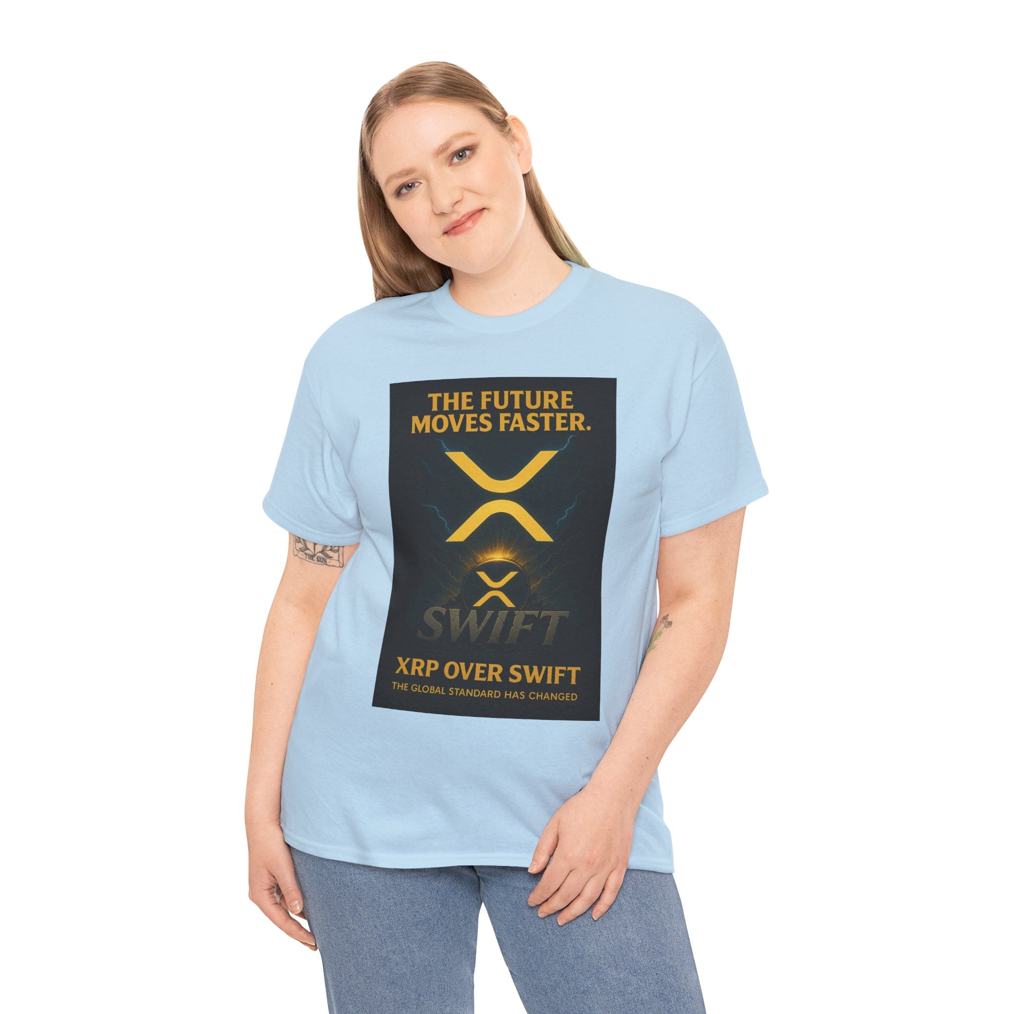XRP Swift Crypto T-Shirt — “The Future Moves Faster” XRP Over Swift Tee
