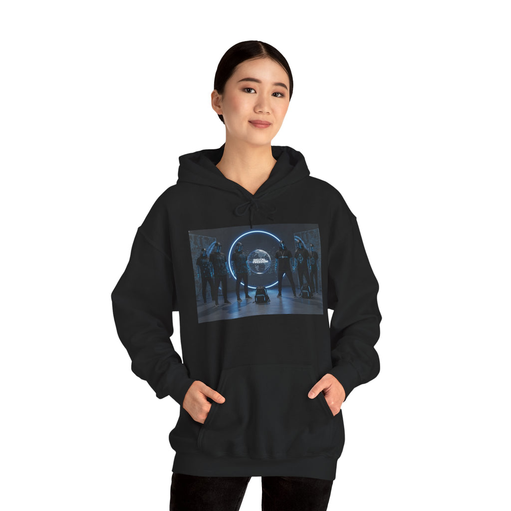 Futuristic Neon Portal Hoodie – Cyberpunk Sci‑Fi Crew Graphic Sweatshirt