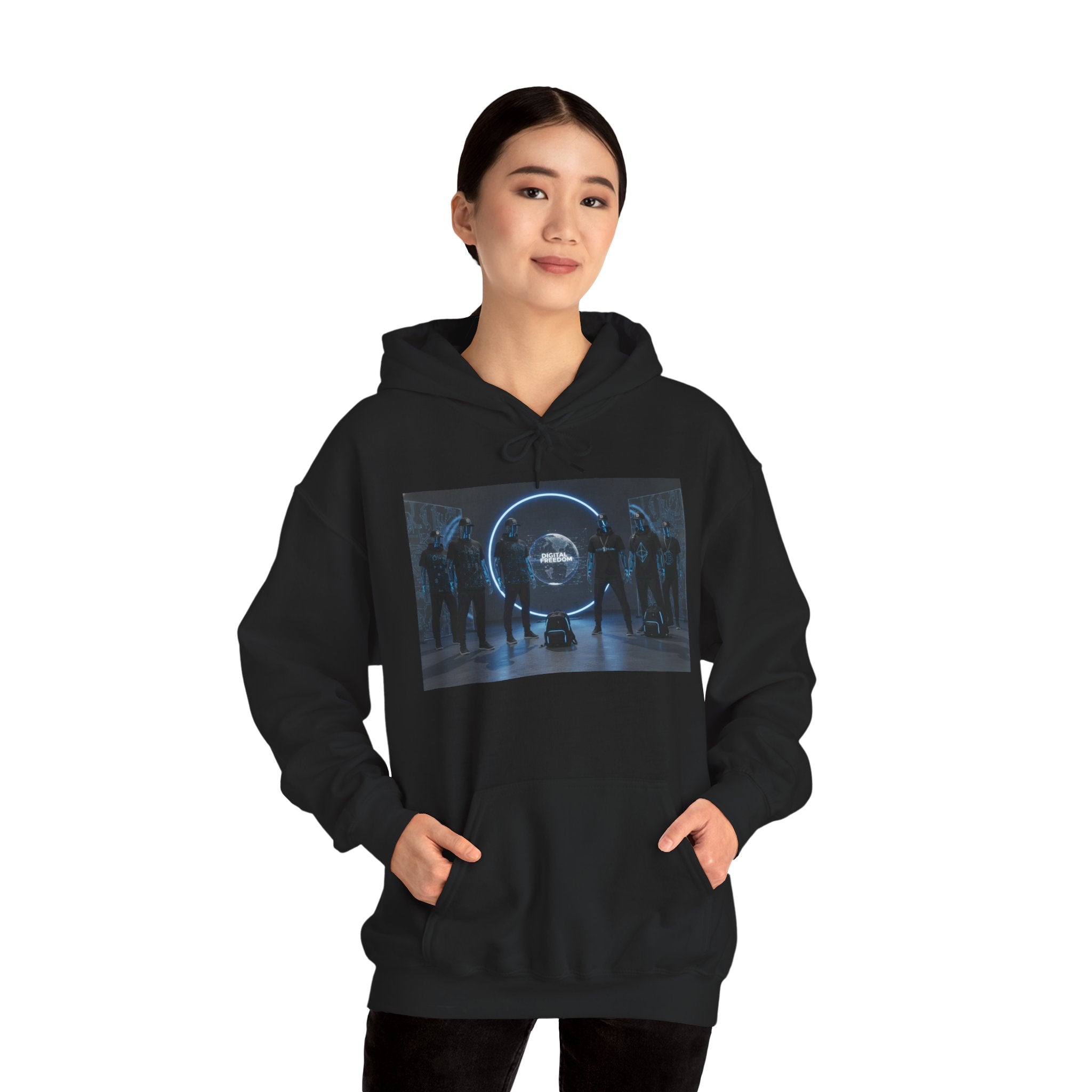 Futuristic Neon Portal Hoodie – Cyberpunk Sci‑Fi Crew Graphic Sweatshirt