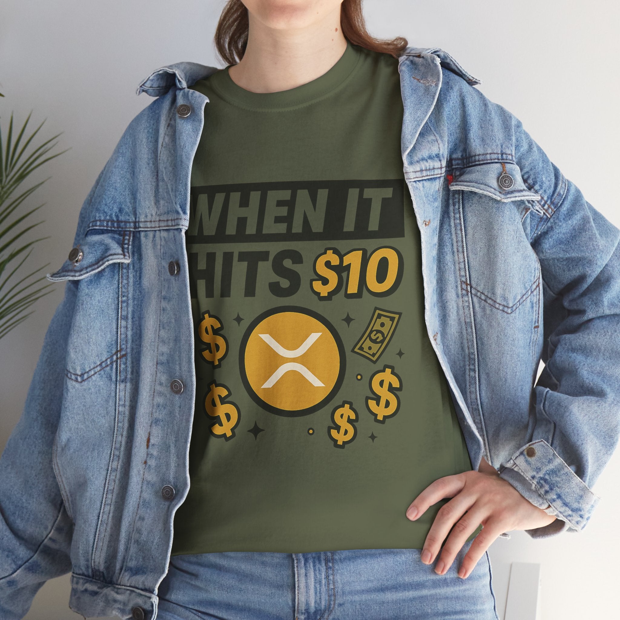 Crypto Tee - "When It Hits 10" Ripple XRP Meme Shirt