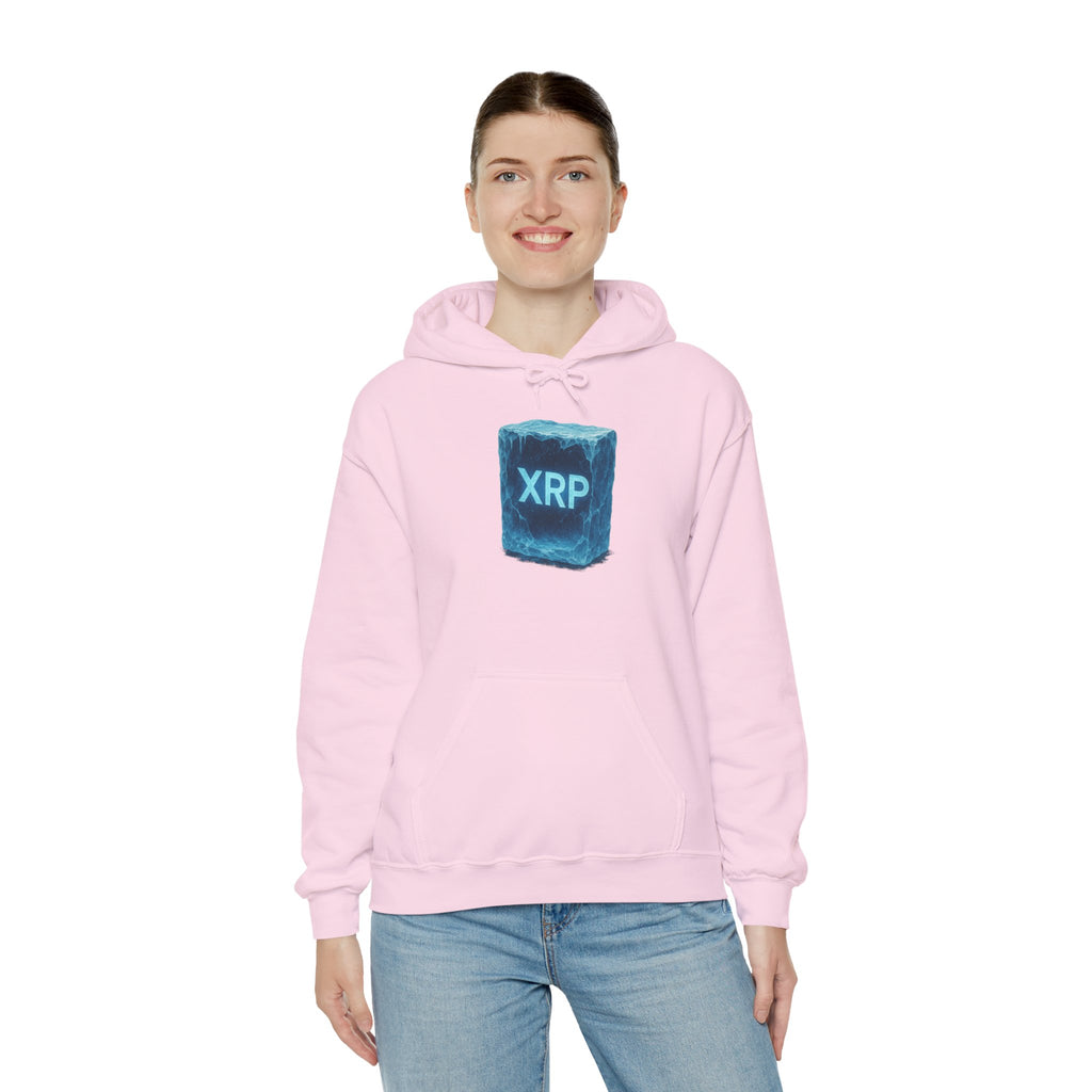 XRP Frozen Cube Hoodie — Crypto Ice Block Sweater for XRP Fans