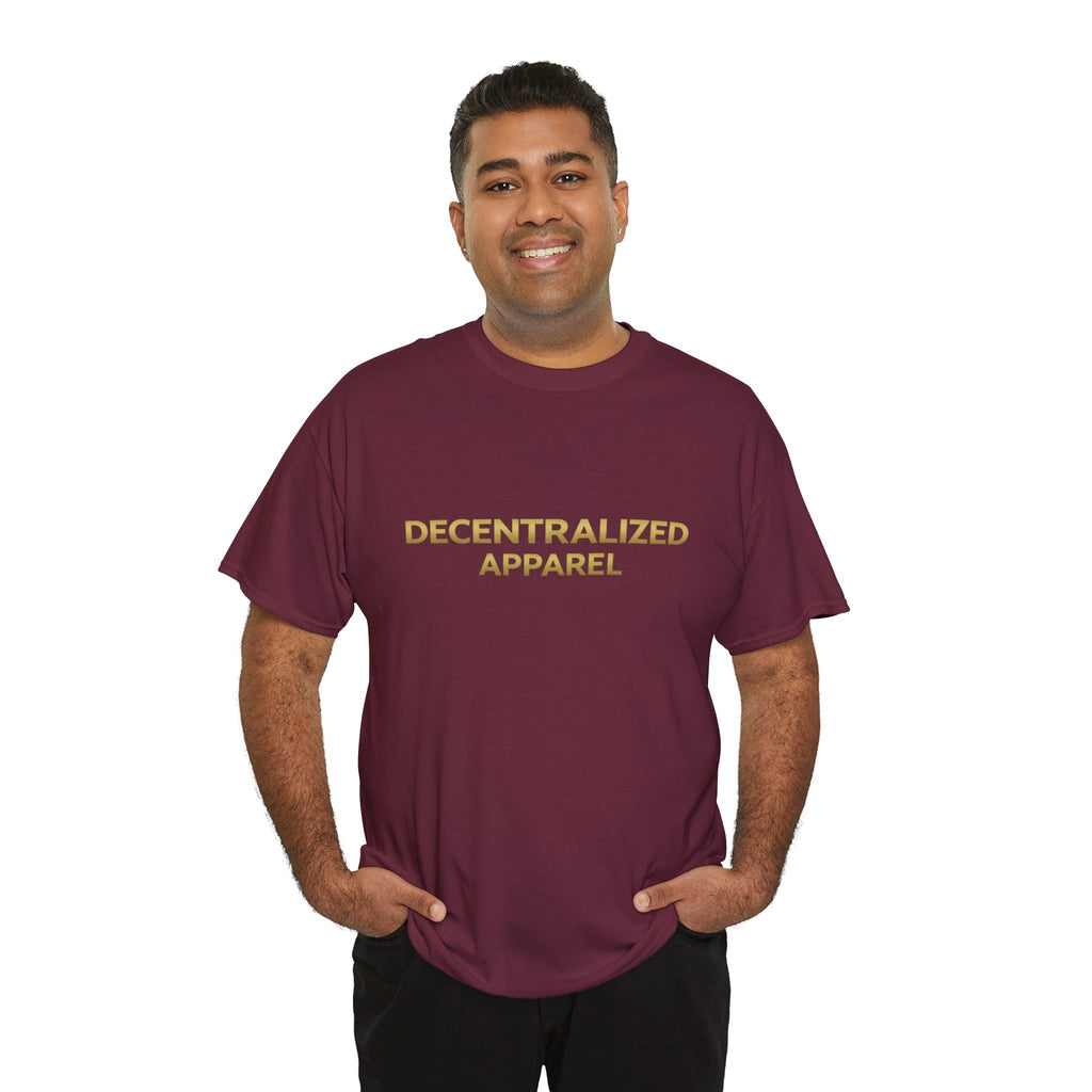 Decentralized Apparel T‑Shirt — Minimal Gold Logo Tee