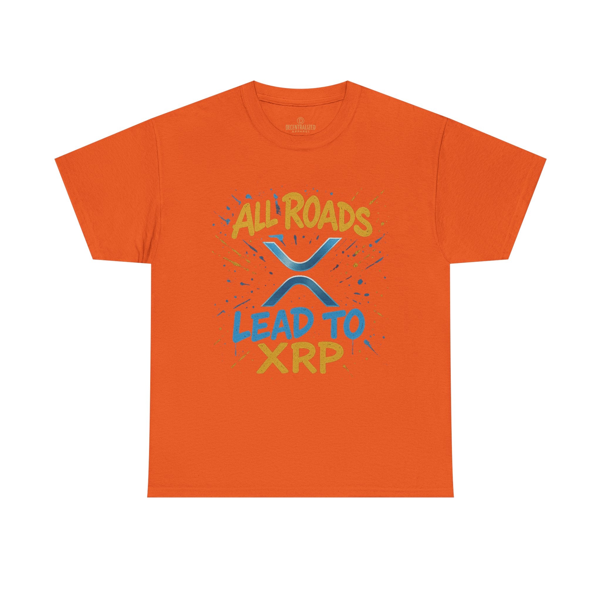 XRP Crypto Tee — "All Roads Lead to XRP" Casual Cryptocurrency Shirt