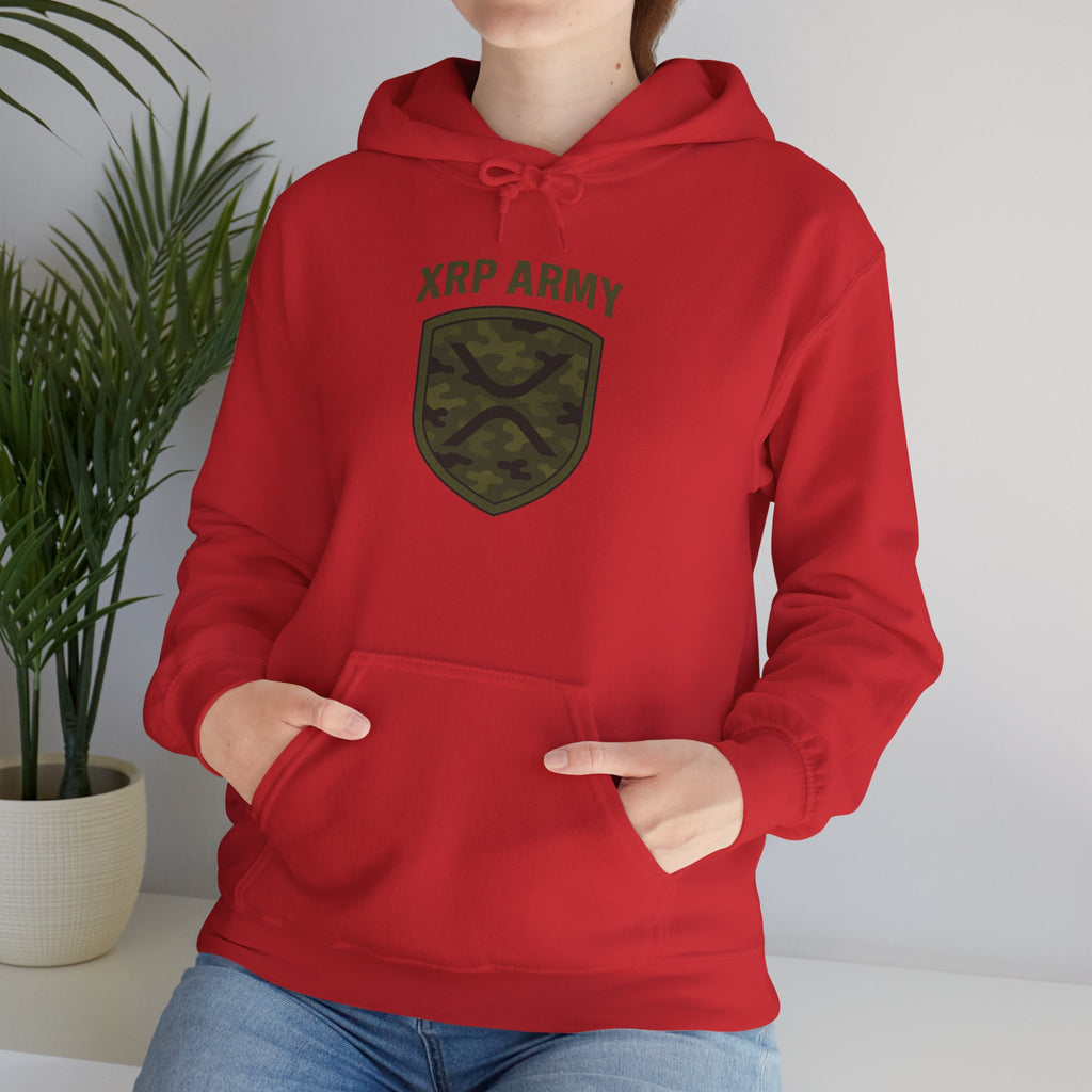 XRP Army Hoodie – Crypto Shield Camouflage Sweatshirt