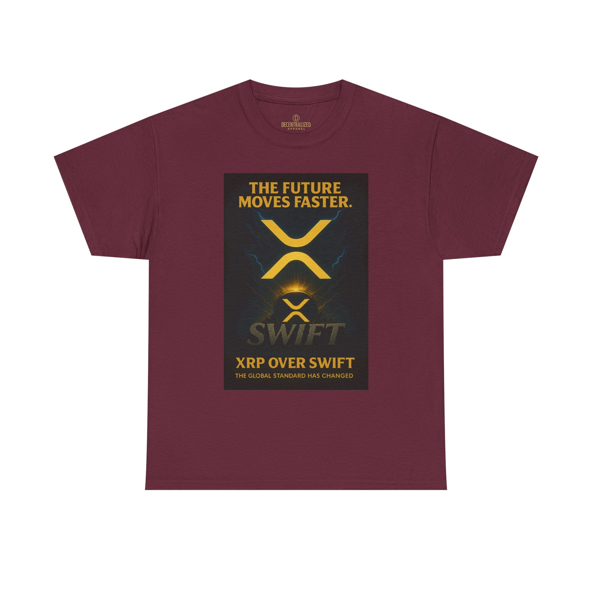 XRP Swift Crypto T-Shirt — “The Future Moves Faster” XRP Over Swift Tee