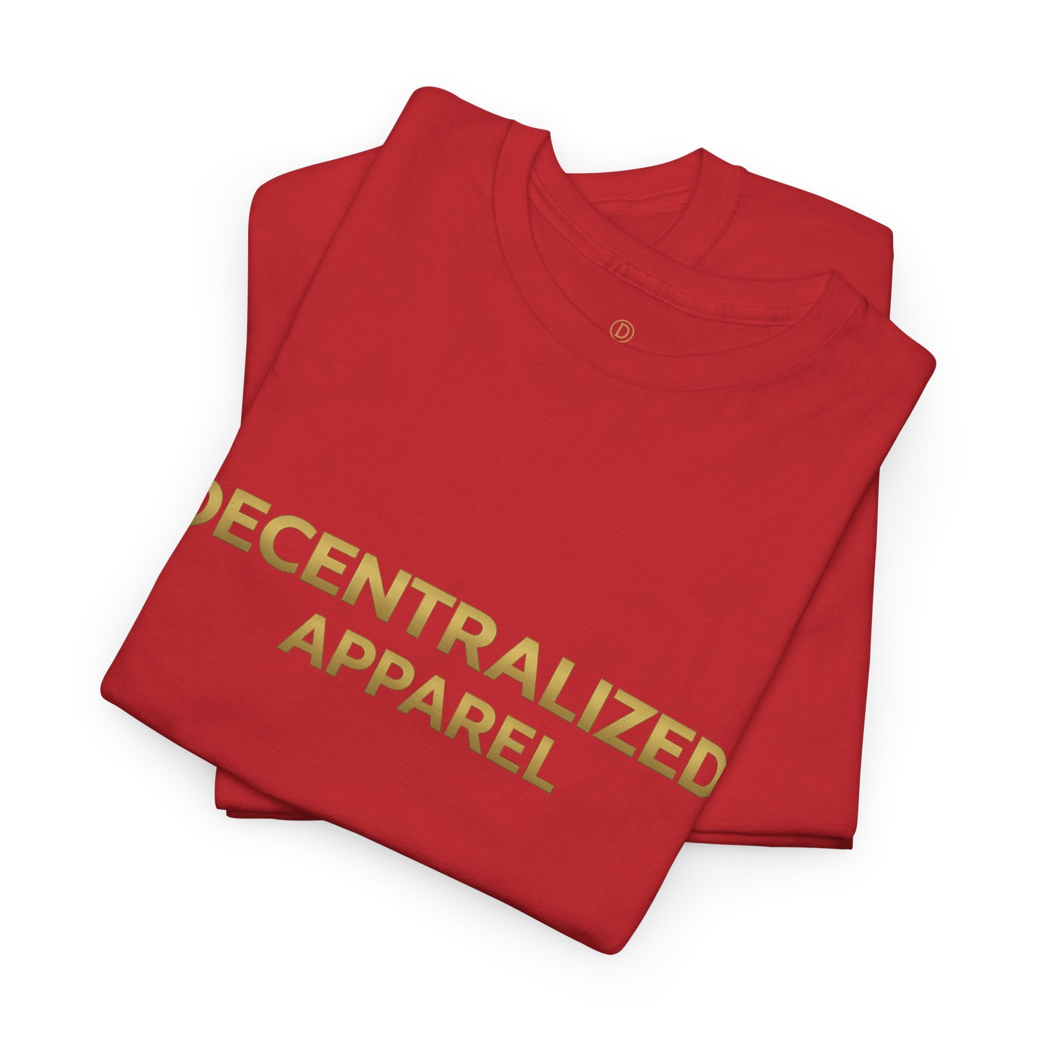 Decentralized Apparel T‑Shirt — Minimal Gold Logo Tee