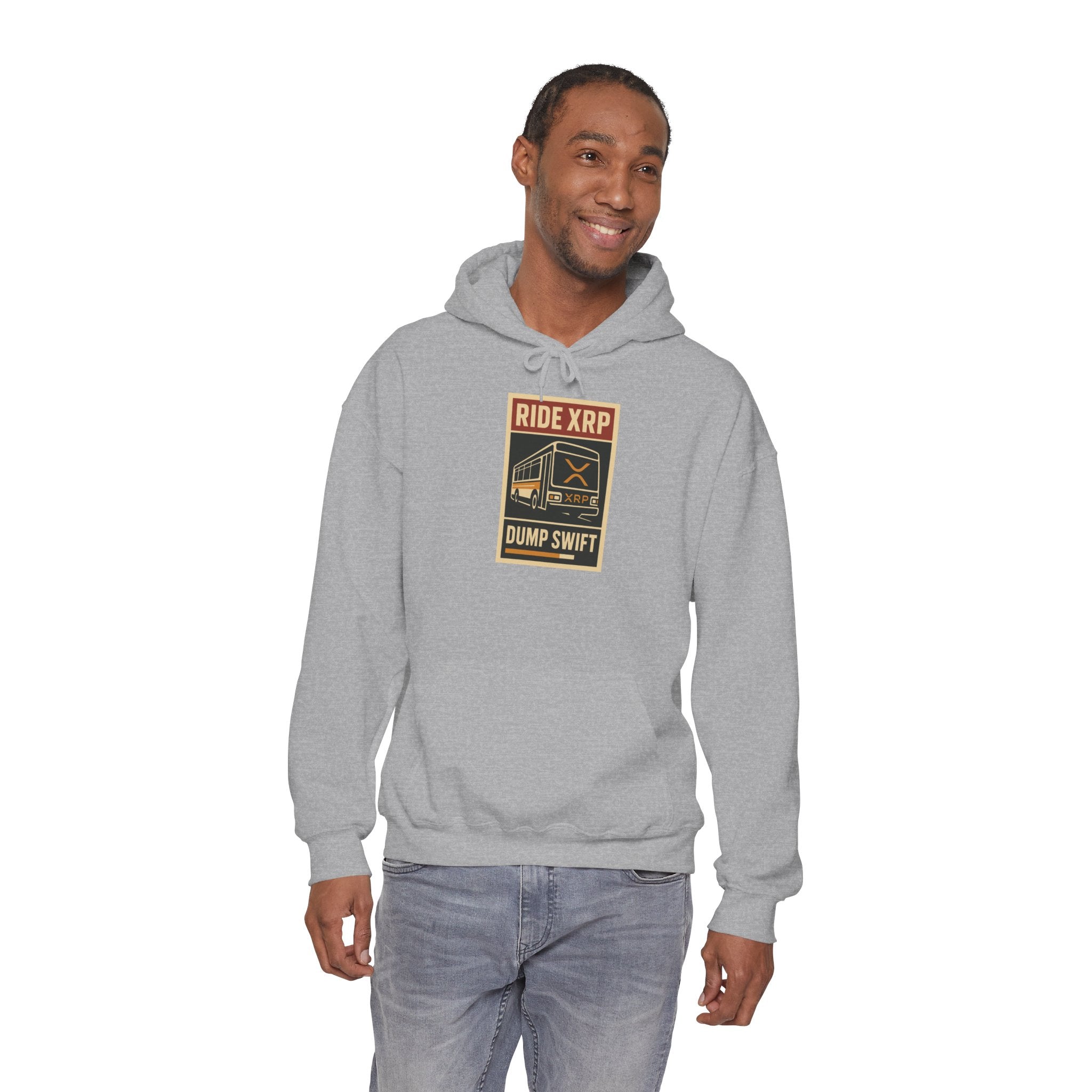 XRP Crypto Hoodie — "Ride XRP, Dump Swift" Retro Badge