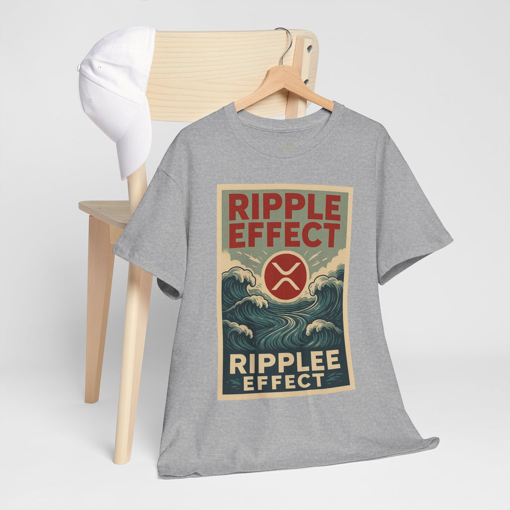 Ripple Effect Tee — Vintage Wave XRP Crypto Graphic T-Shirt