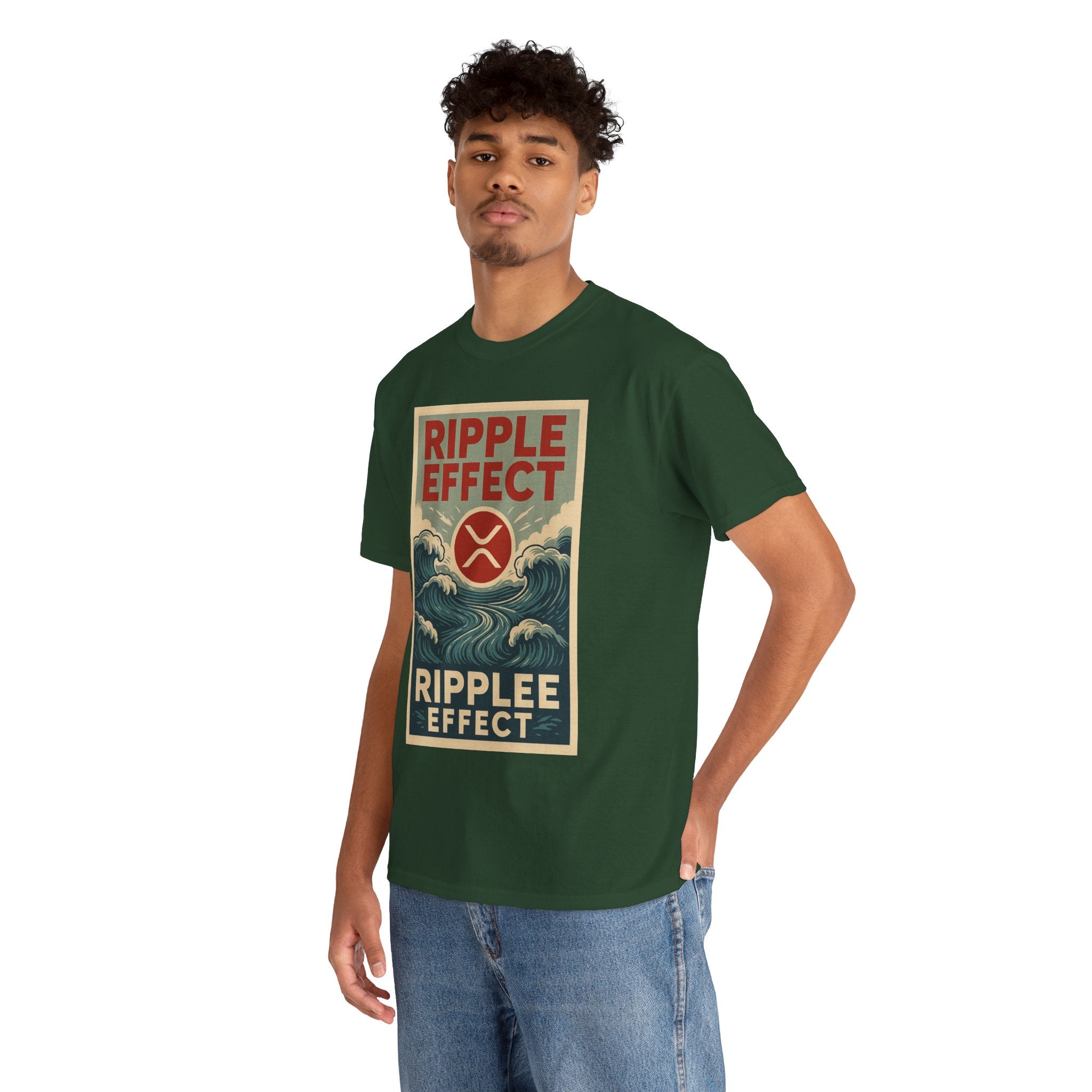 Ripple Effect Tee — Vintage Wave XRP Crypto Graphic T-Shirt