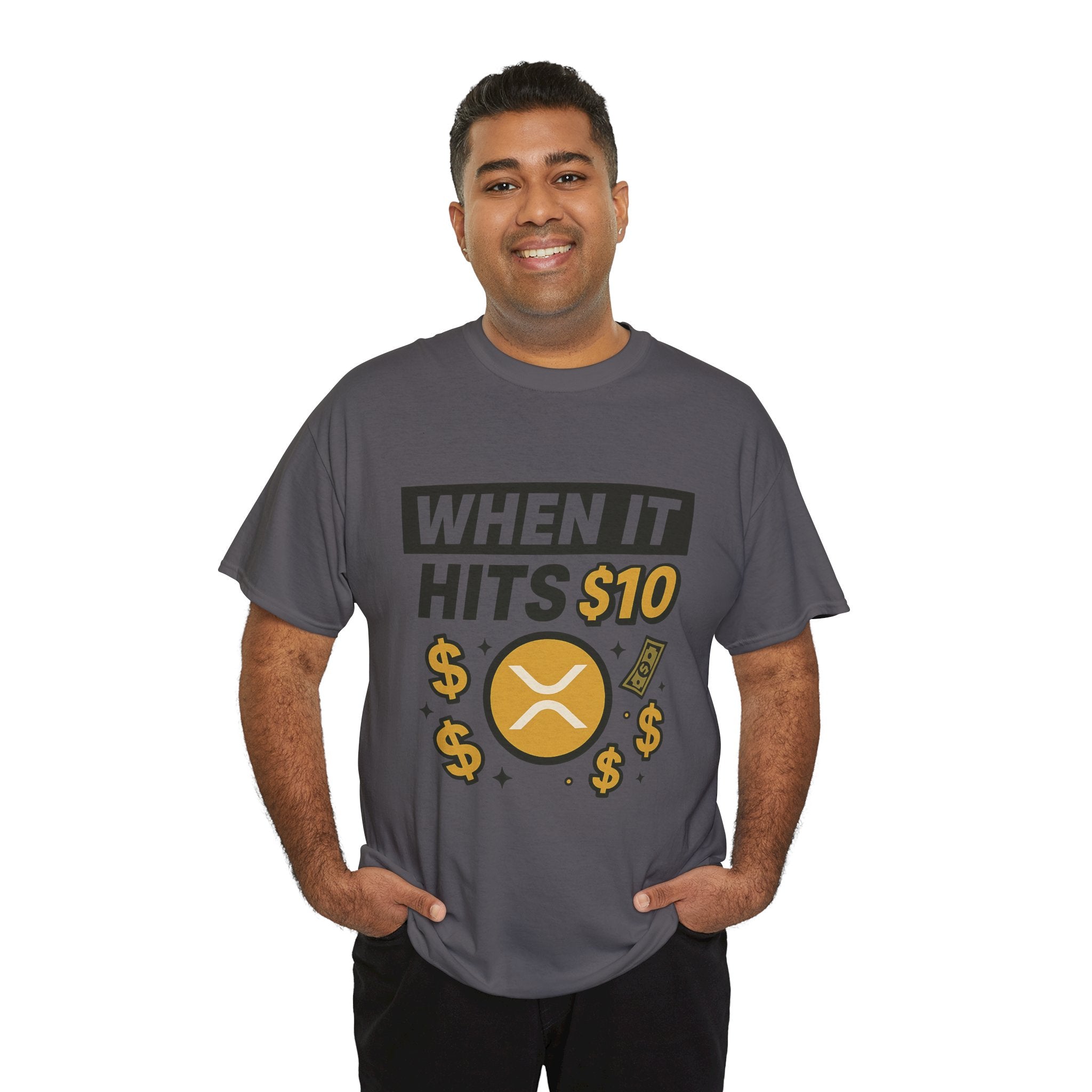 Crypto Tee - "When It Hits 10" Ripple XRP Meme Shirt
