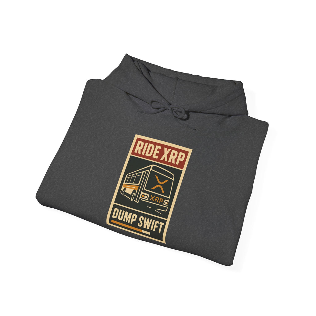 XRP Crypto Hoodie — "Ride XRP, Dump Swift" Retro Badge