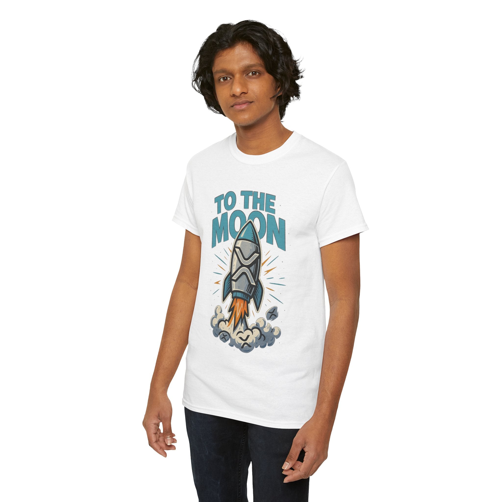 To The Moon Rocket T-Shirt — Space Graphic Tee for Crypto & Space Enthusiasts