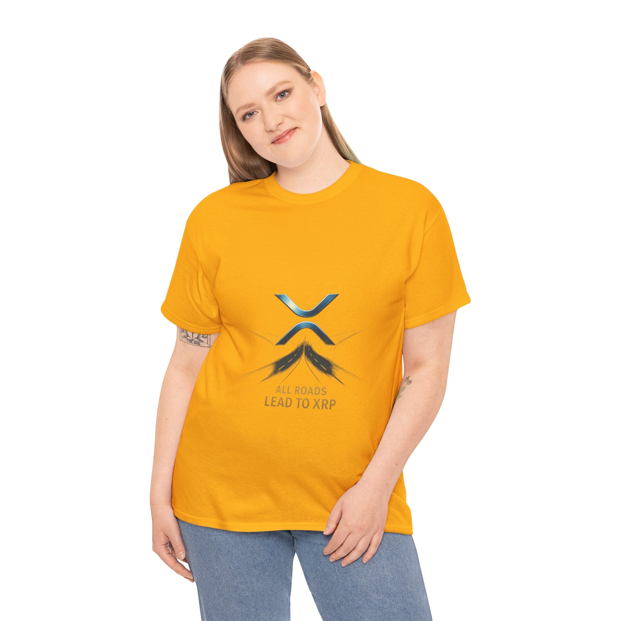 All Roads Lead to XRP T-Shirt — Crypto Ripple Logo Tee