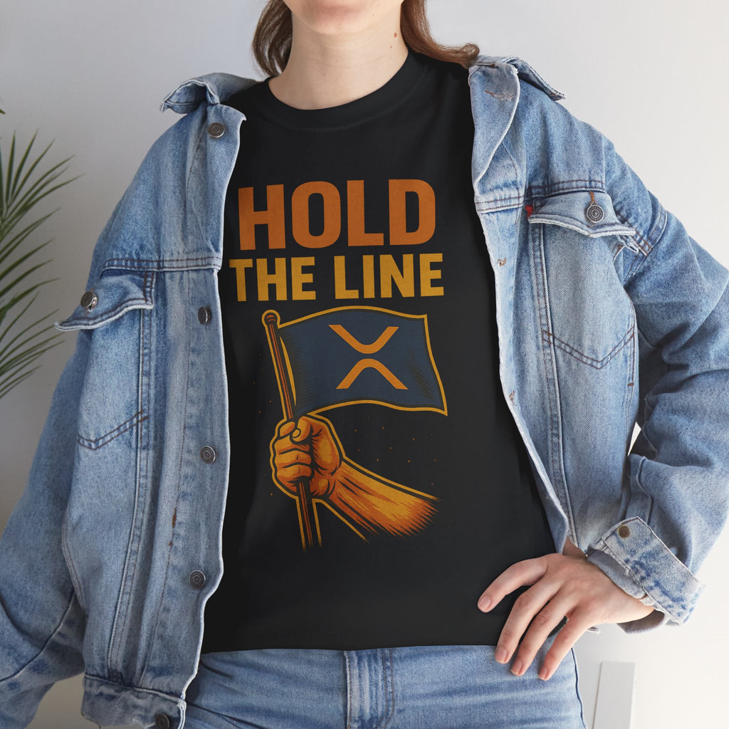 Hold The Line Tee — Bold Flag Graphic Cryptocurrency XRP Shirt