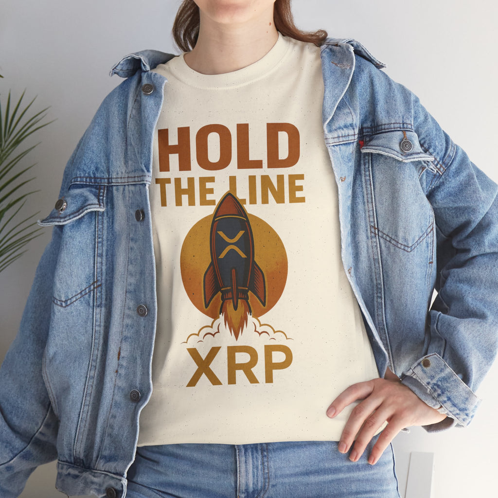 XRP Hold The Line Rocket Tee — Crypto Investor T‑Shirt