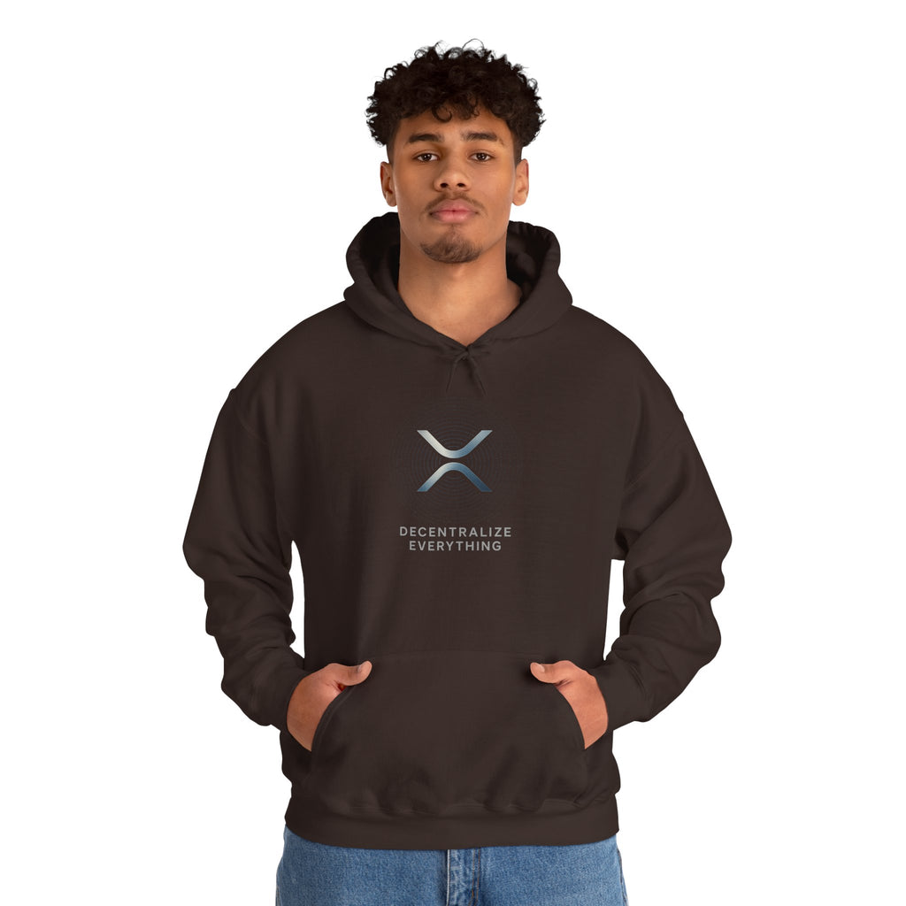 XRP 'Decentralize Everything' Hoodie — Minimal Crypto Logo Pullover