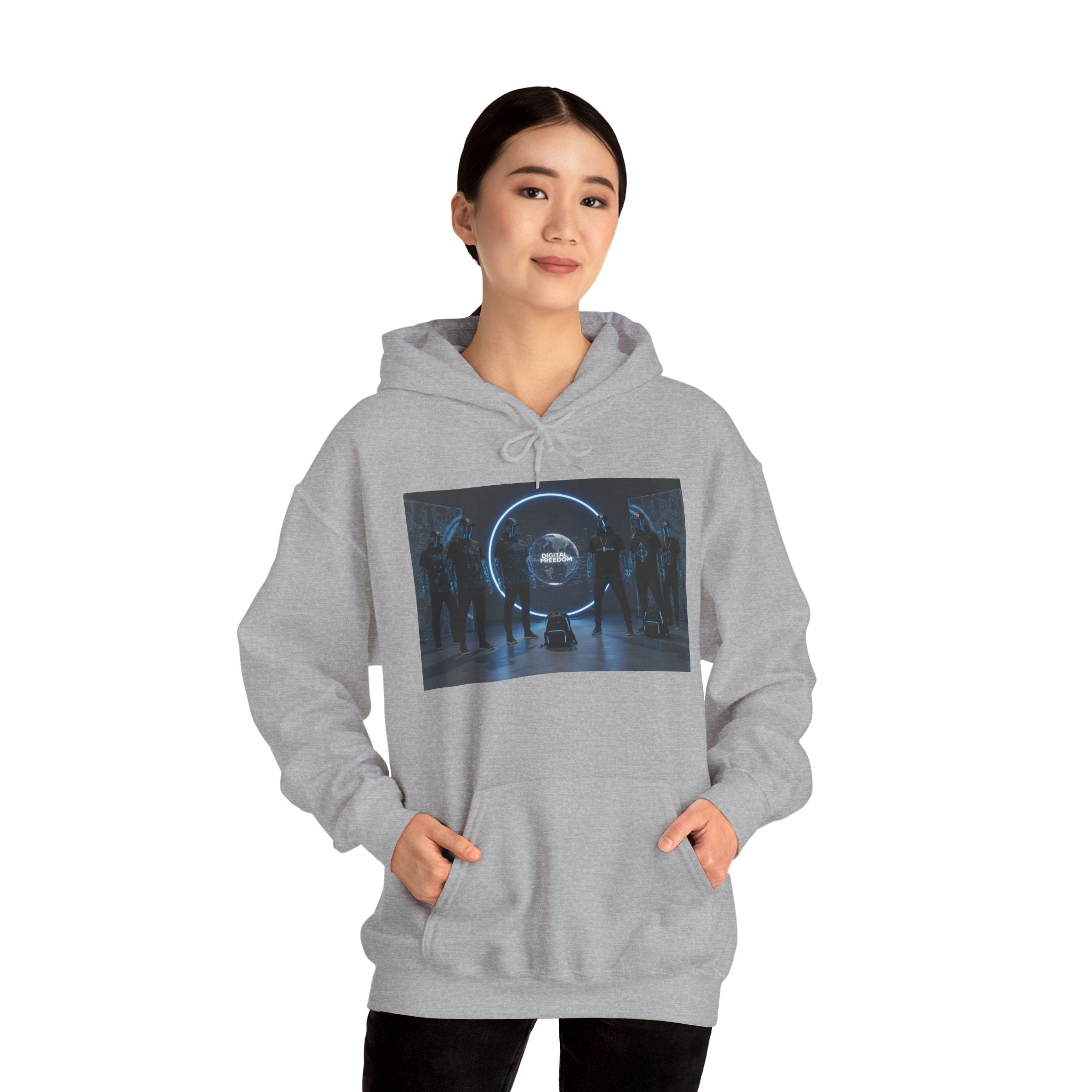 Futuristic Neon Portal Hoodie – Cyberpunk Sci‑Fi Crew Graphic Sweatshirt