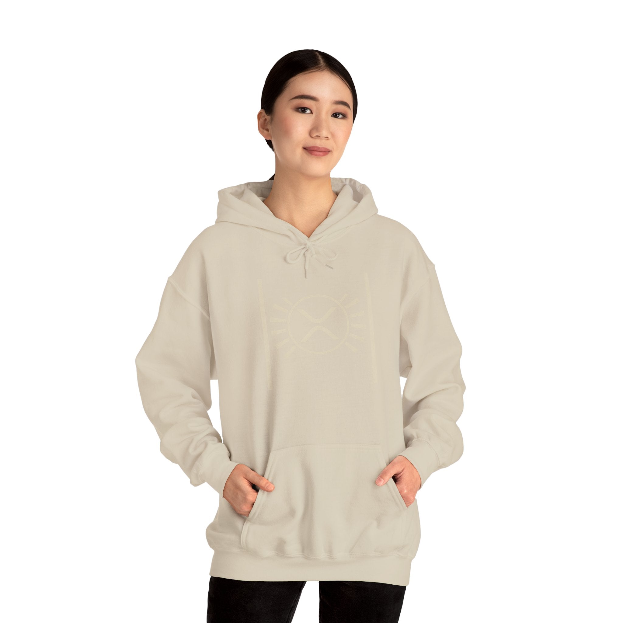 XRP Minimalist Logo Hoodie — Crypto Sun Symbol Sweatshirt