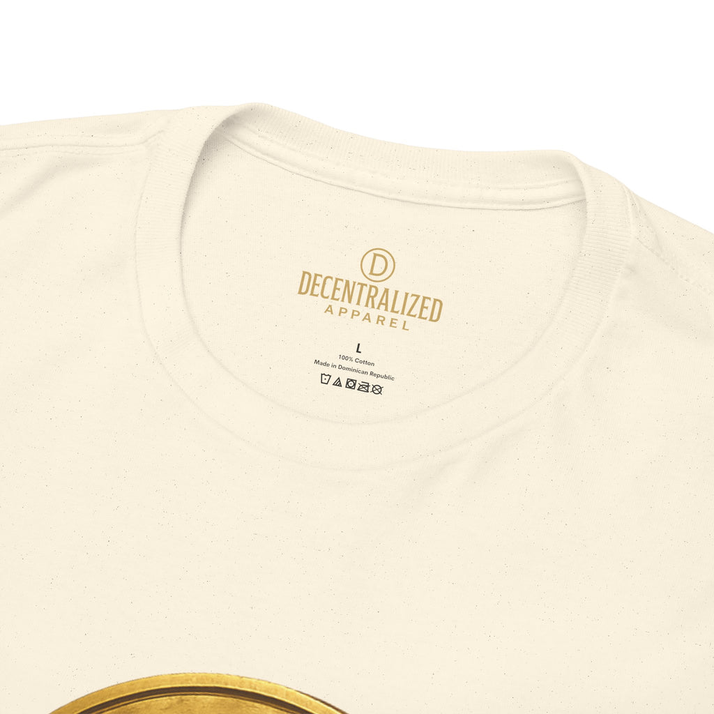 XRP Ledger Trophy T‑Shirt – Gold Ripple Coin on Pedestal Crypto Tee
