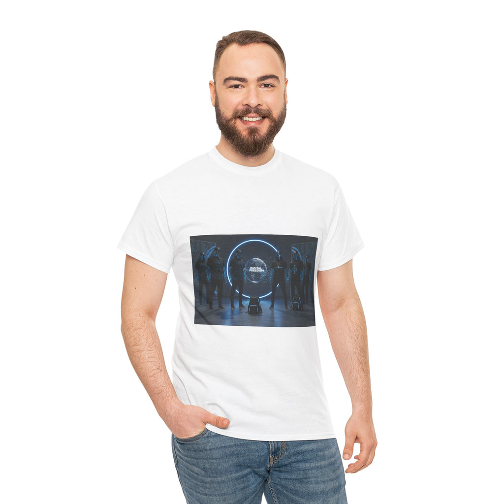 Sci‑Fi Portal Graphic Tee — Futuristic Neon Crew T-Shirt