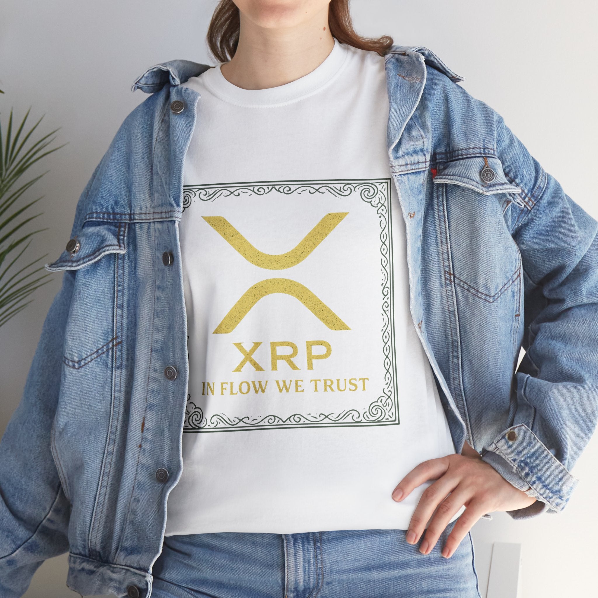 XRP Logo T-Shirt — "In Flow We Trust" Crypto Tee for Ripple Fans