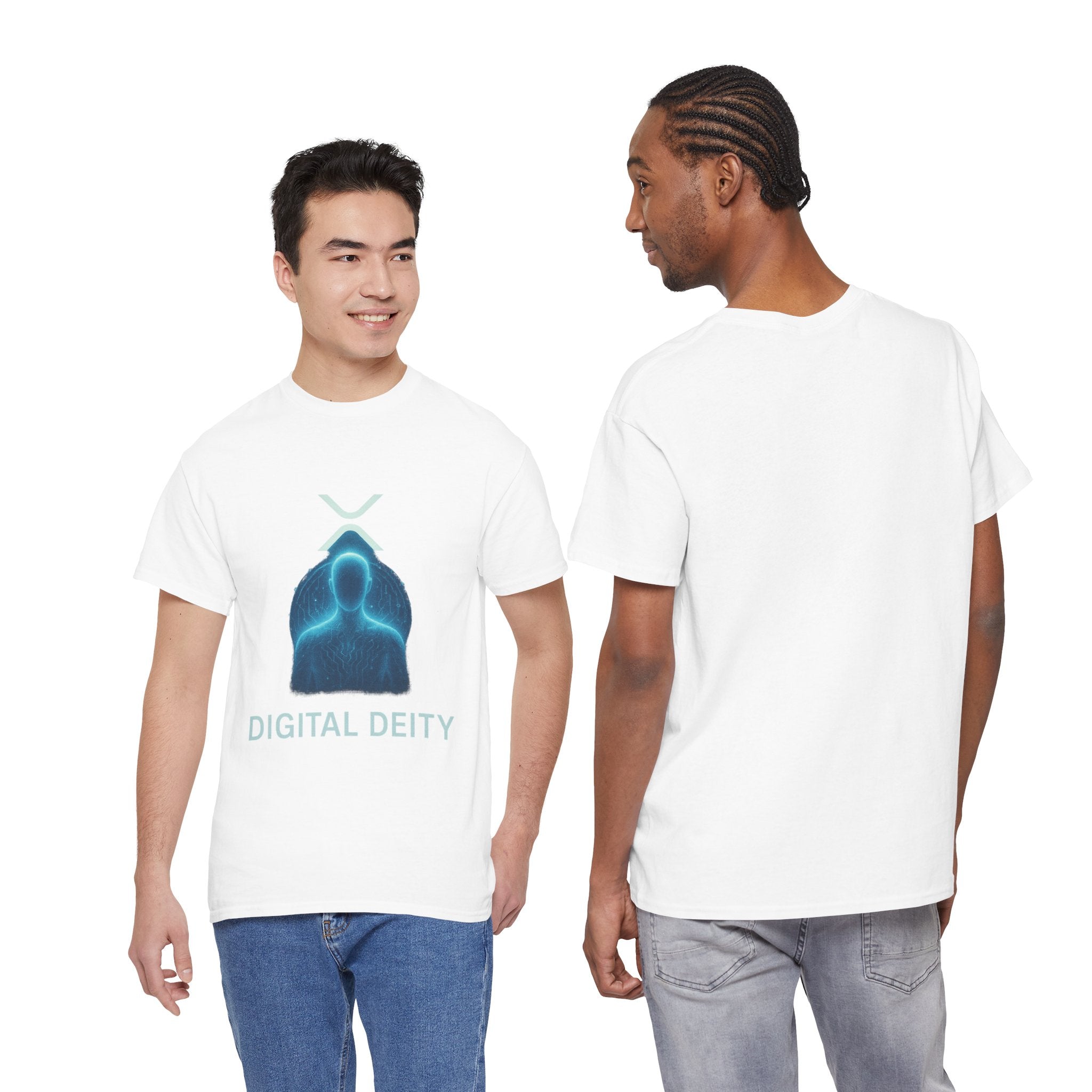 Digital Deity T‑Shirt — Futuristic Neon Tech Hoodie Tee