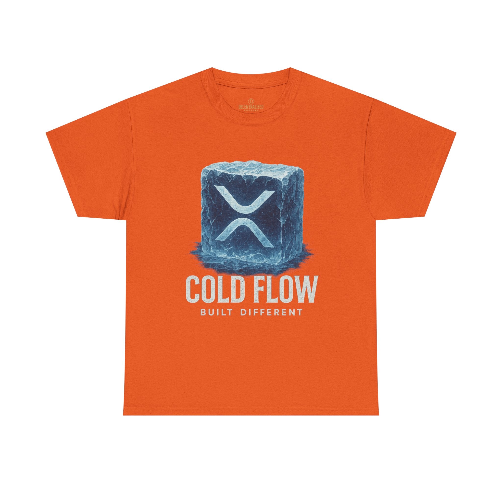 Cold Flow Ripple Logo T‑Shirt — 'Cold Flow: Built Different' Ice Cube Design
