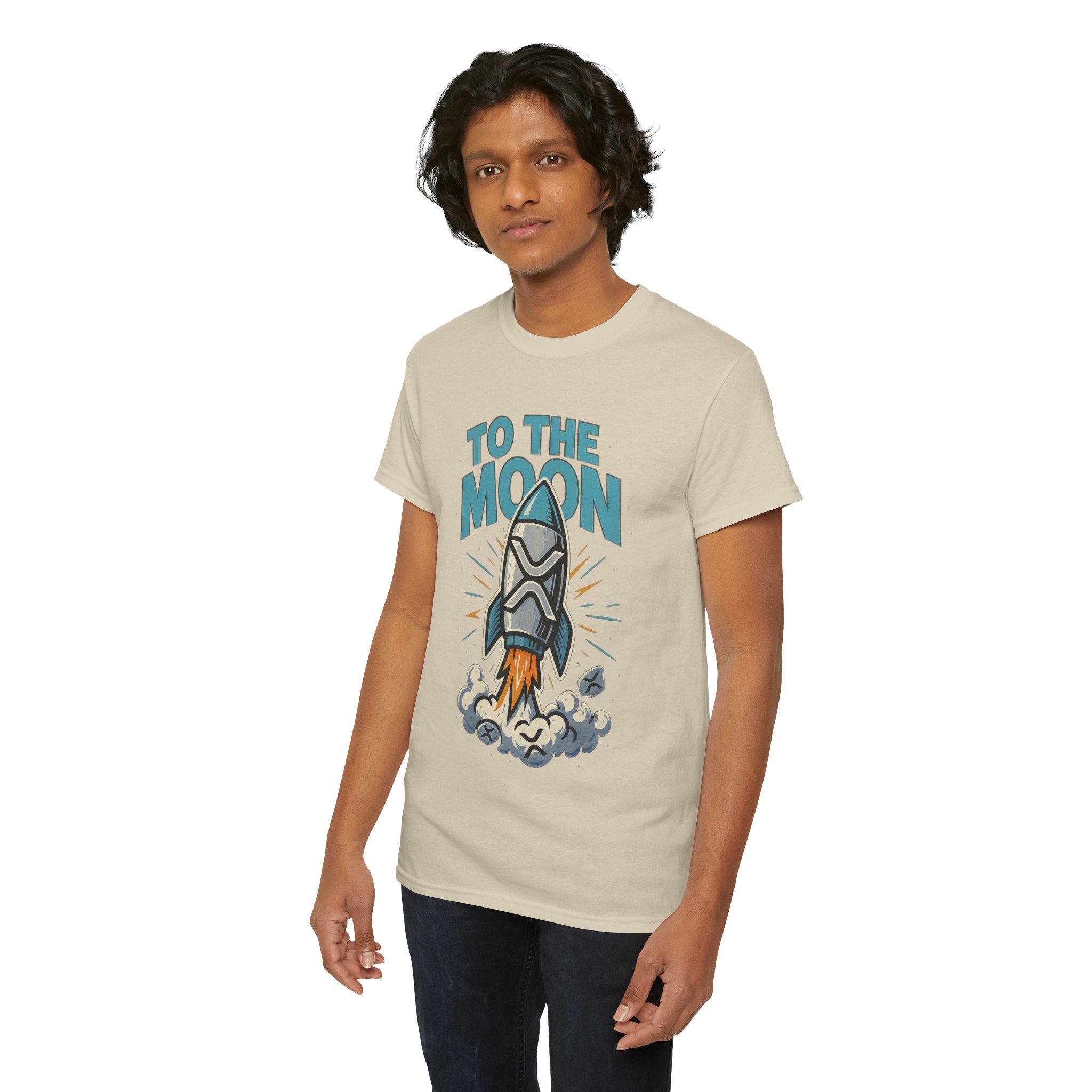 To The Moon Rocket T-Shirt — Space Graphic Tee for Crypto & Space Enthusiasts
