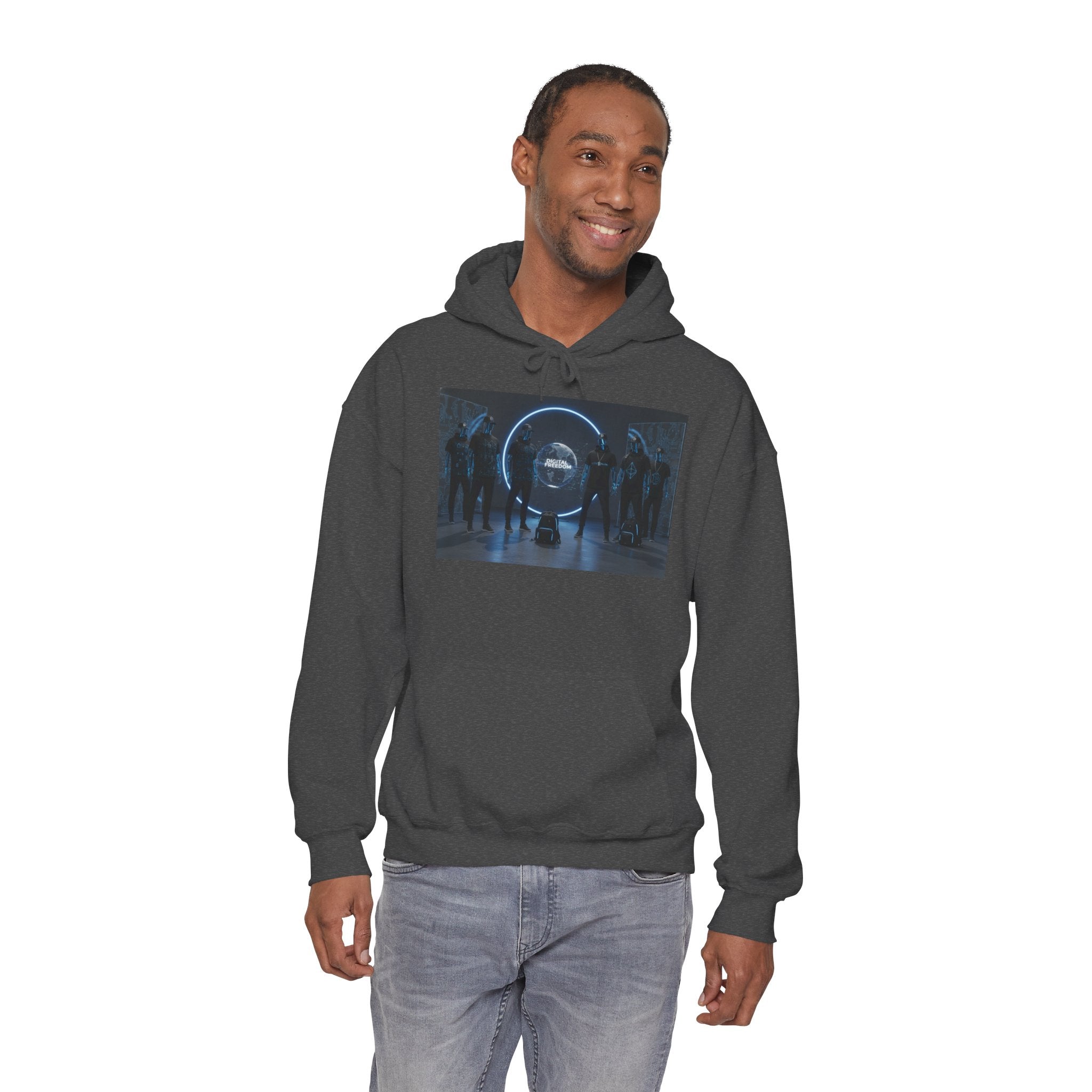 Futuristic Neon Portal Hoodie – Cyberpunk Sci‑Fi Crew Graphic Sweatshirt