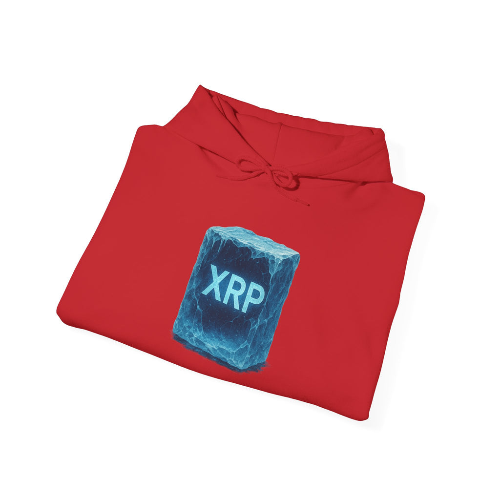 XRP Frozen Cube Hoodie — Crypto Ice Block Sweater for XRP Fans