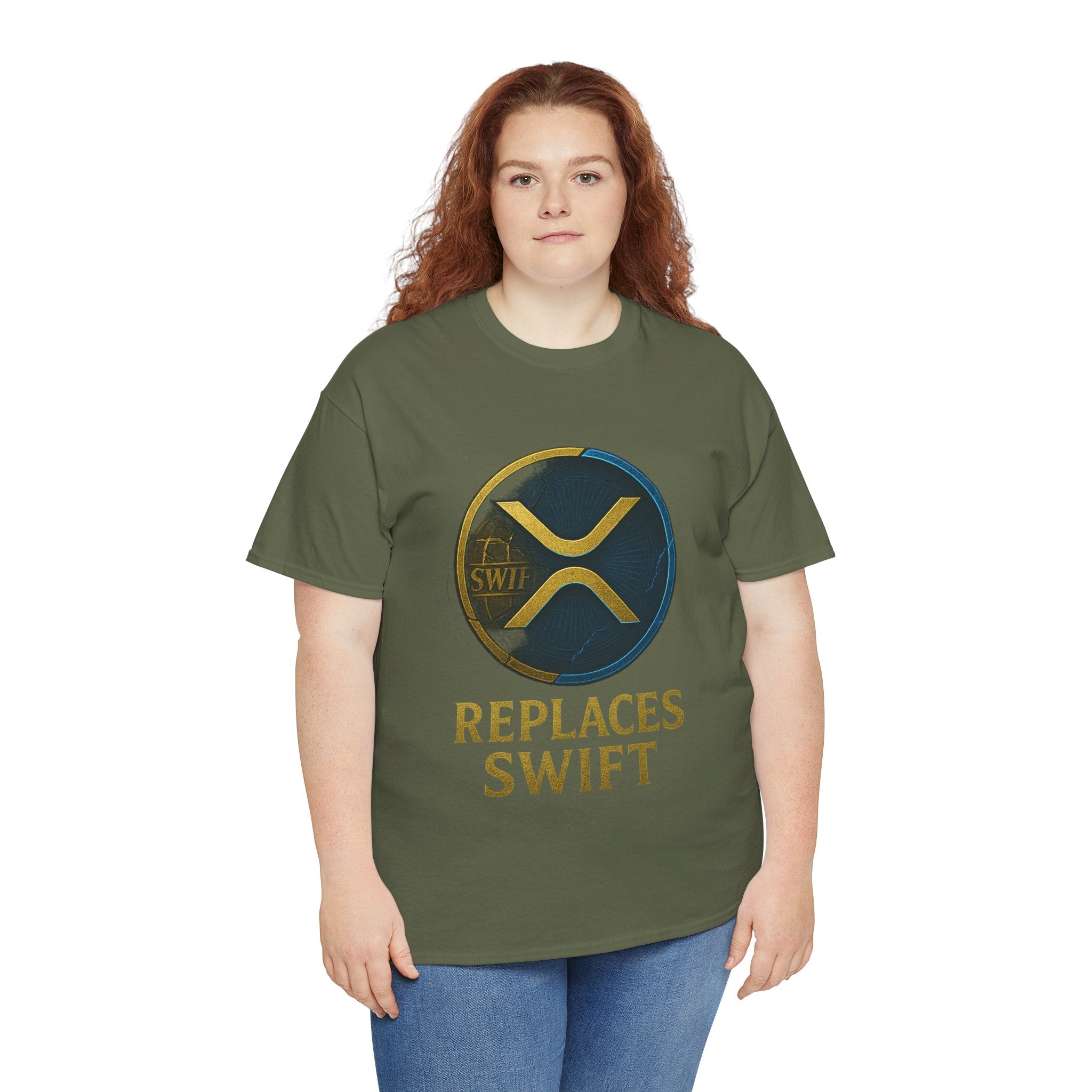 XRP 'Replaces Swift' Cotton Tee — Crypto Ripple Logo T-Shirt