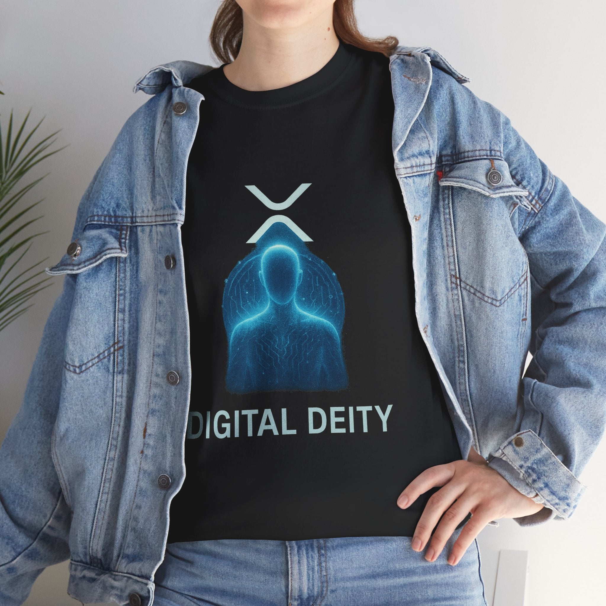 Digital Deity T‑Shirt — Futuristic Neon Tech Hoodie Tee