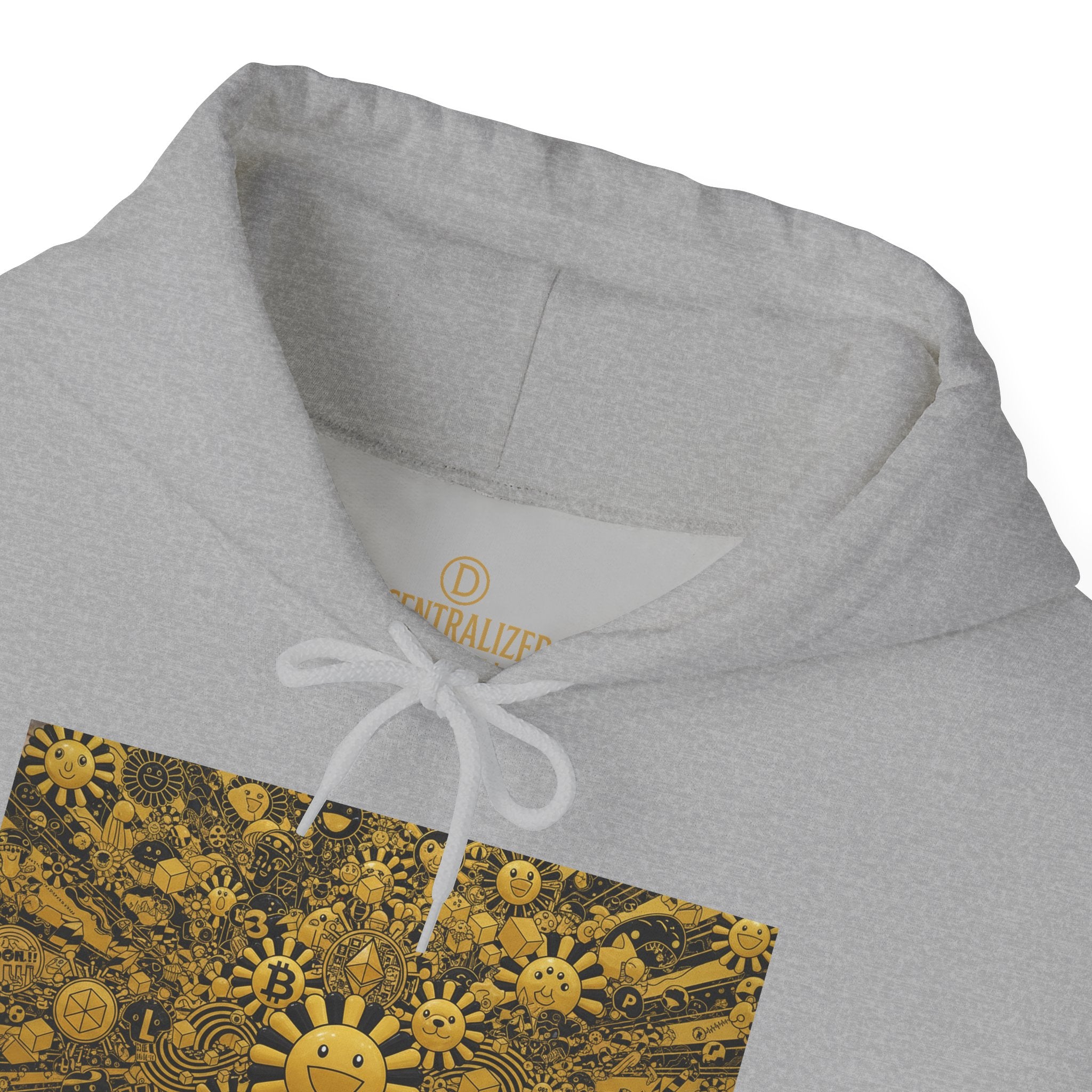 Solar Mandala Hoodie — Golden Sunburst Graphic Pullover