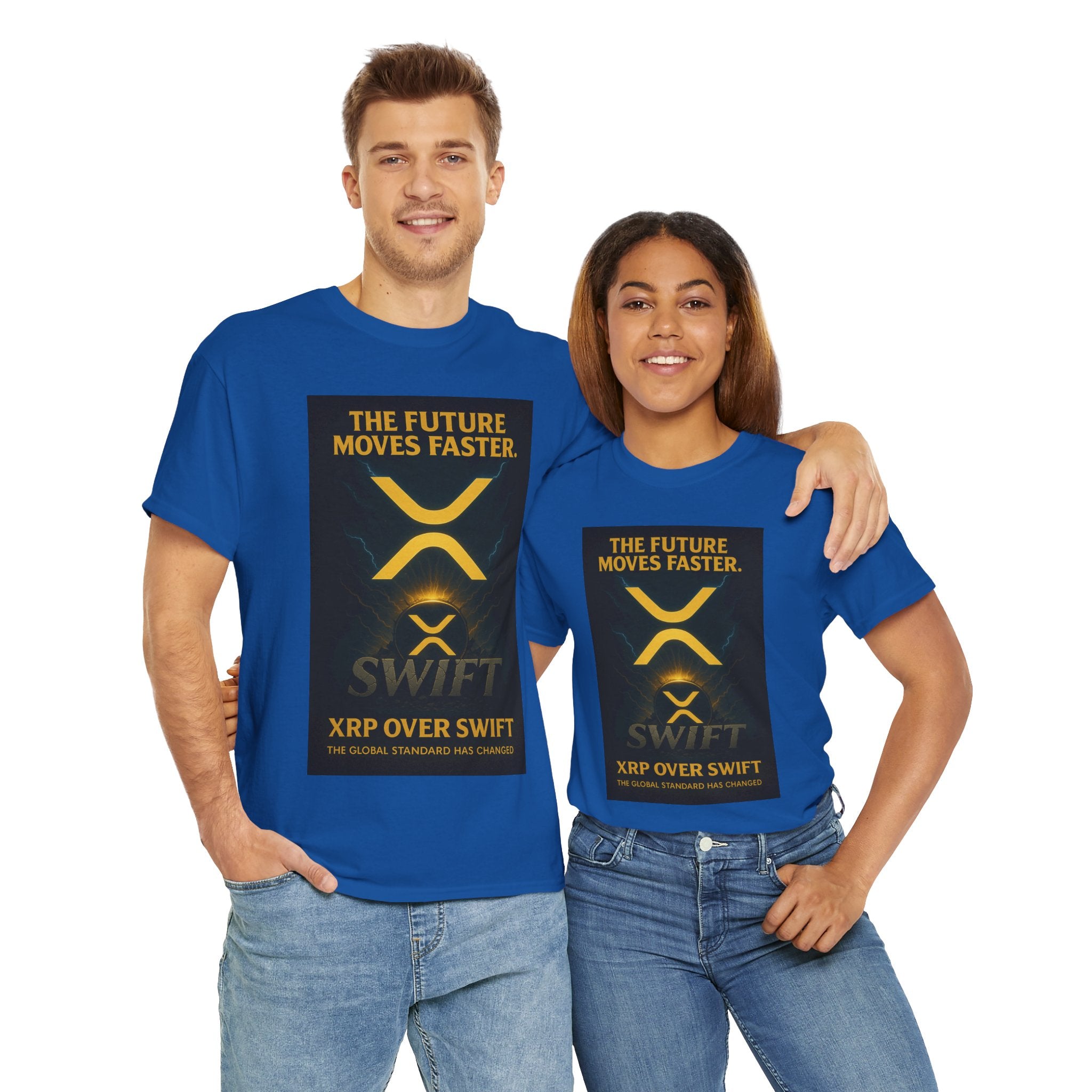 XRP Swift Crypto T-Shirt — “The Future Moves Faster” XRP Over Swift Tee