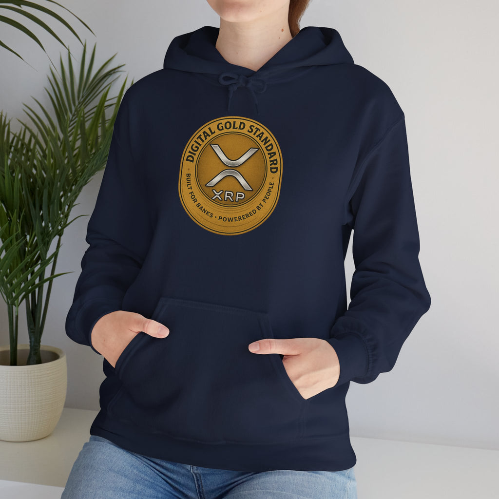 Crypto Coin Logo Hoodie — Digital Gold Standard XRP Emblem