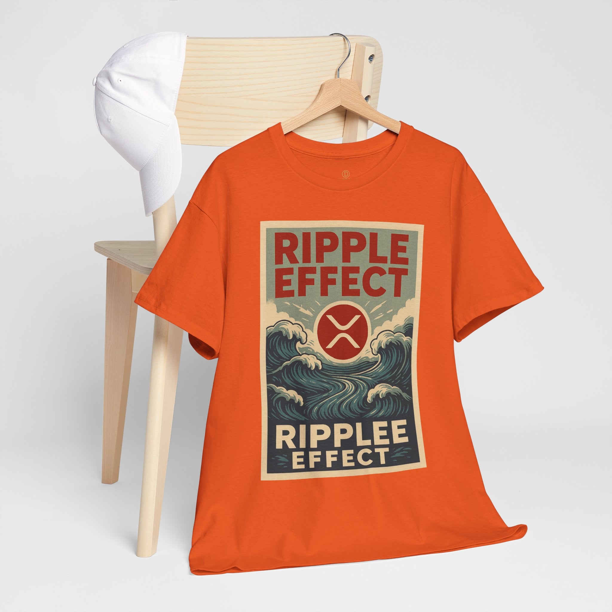 Ripple Effect Tee — Vintage Wave XRP Crypto Graphic T-Shirt