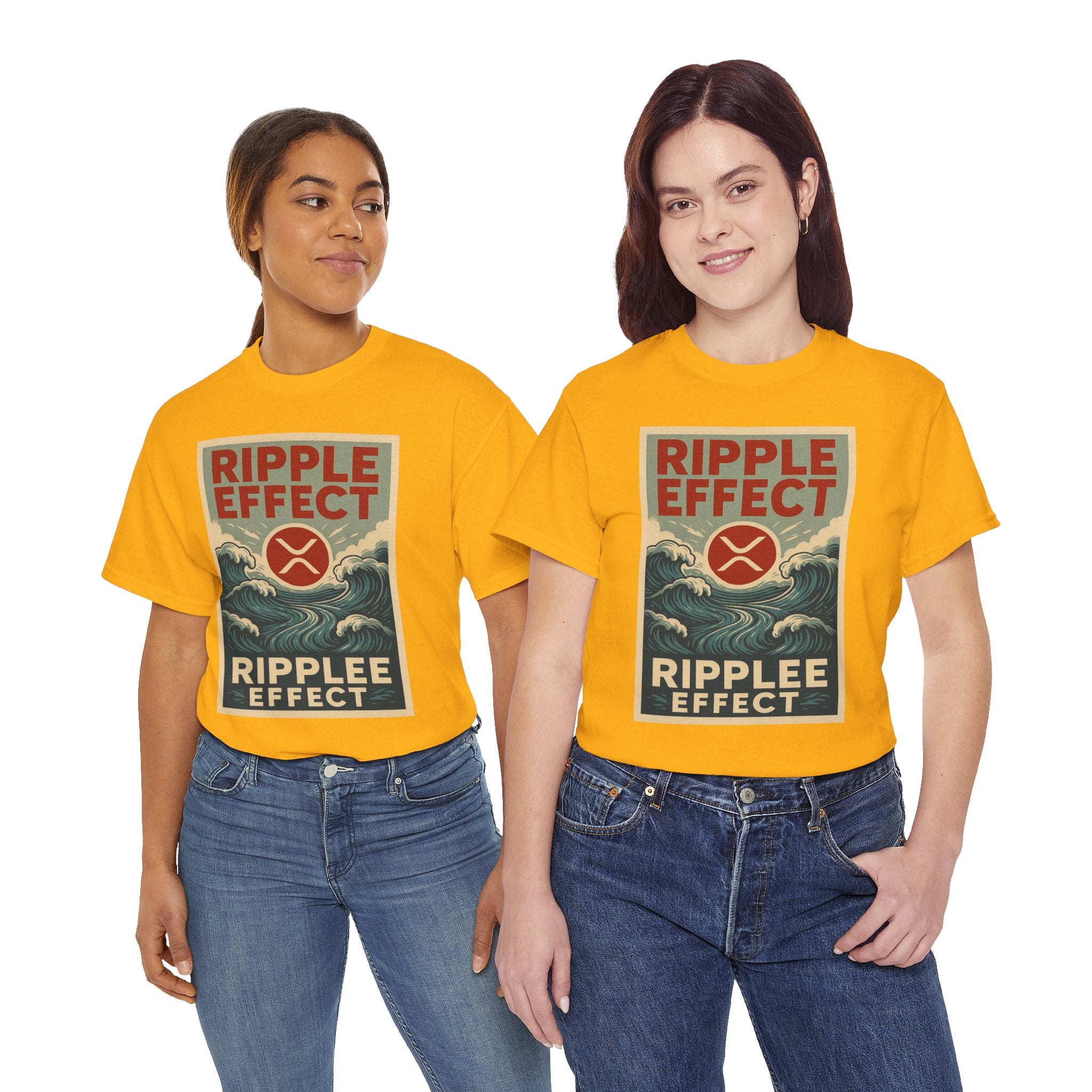 Ripple Effect Tee — Vintage Wave XRP Crypto Graphic T-Shirt