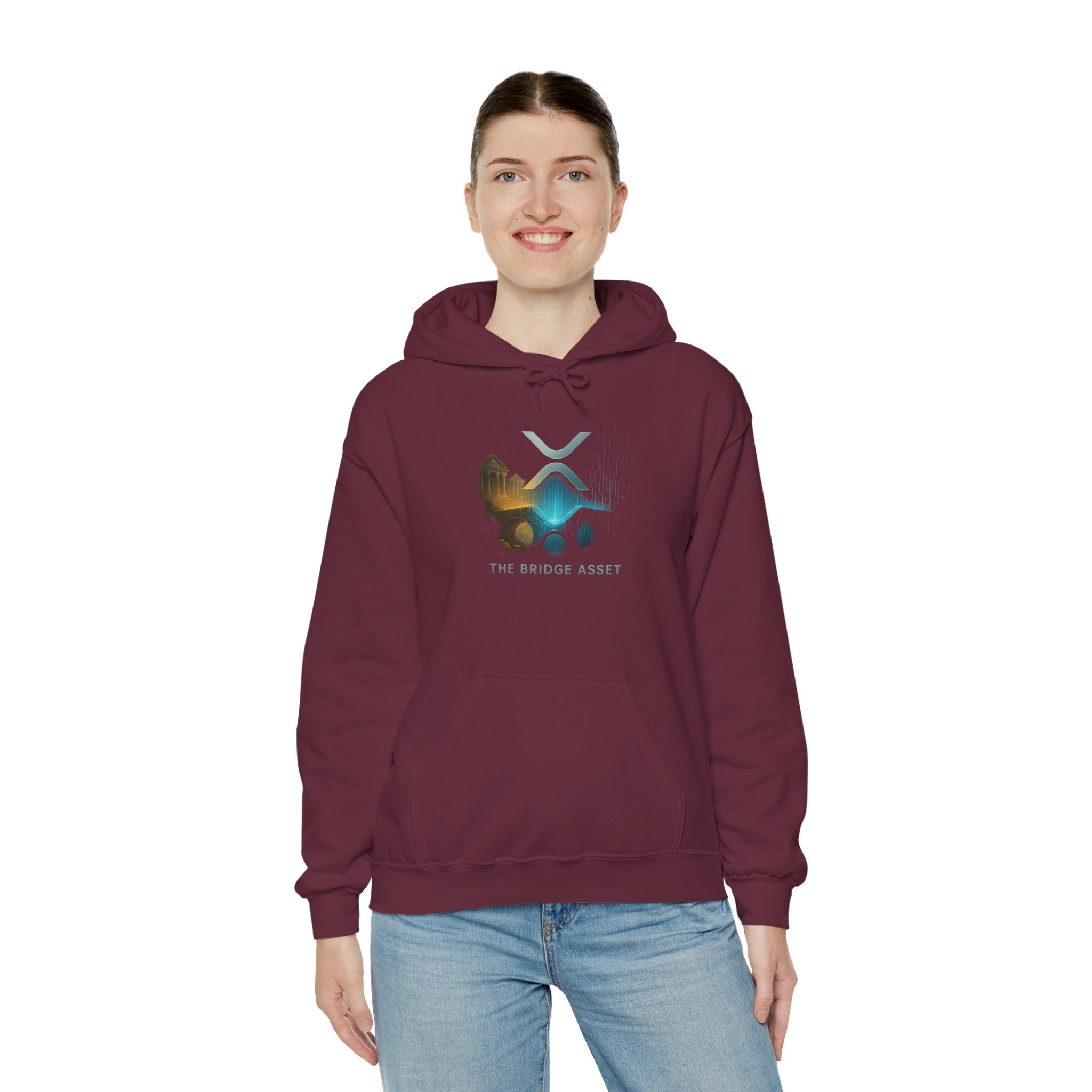 Bridge Asset Logo Hoodie — Minimal Crypto XRP Design