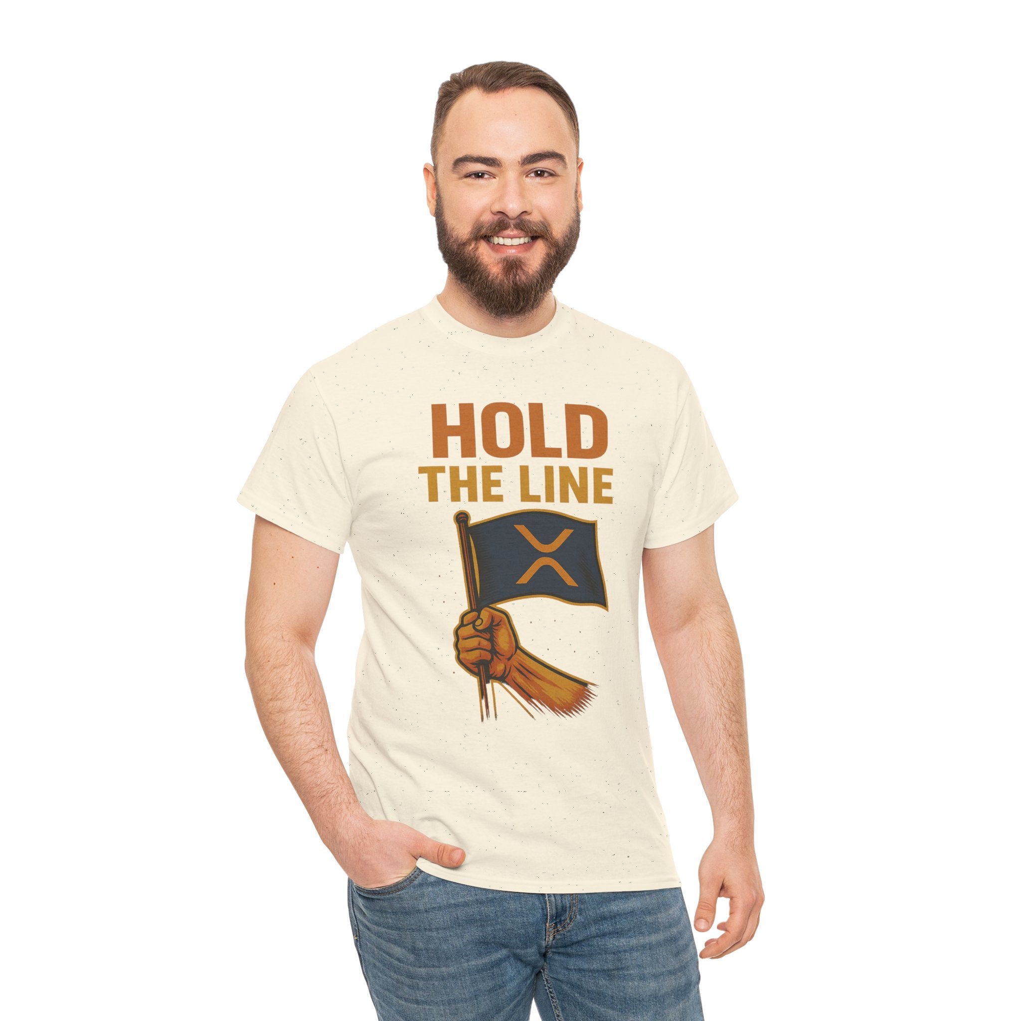Hold The Line Tee — Bold Flag Graphic Cryptocurrency XRP Shirt