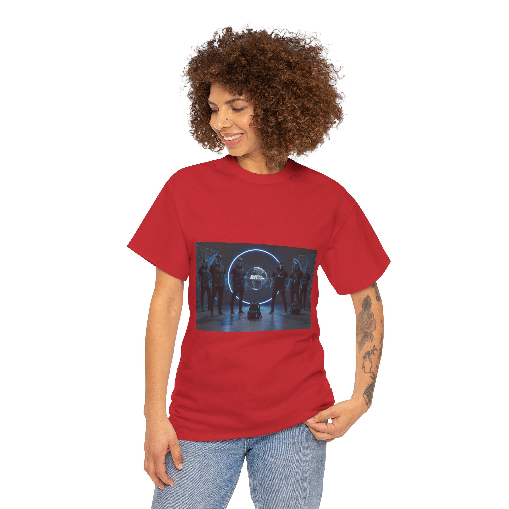 Sci‑Fi Portal Graphic Tee — Futuristic Neon Crew T-Shirt