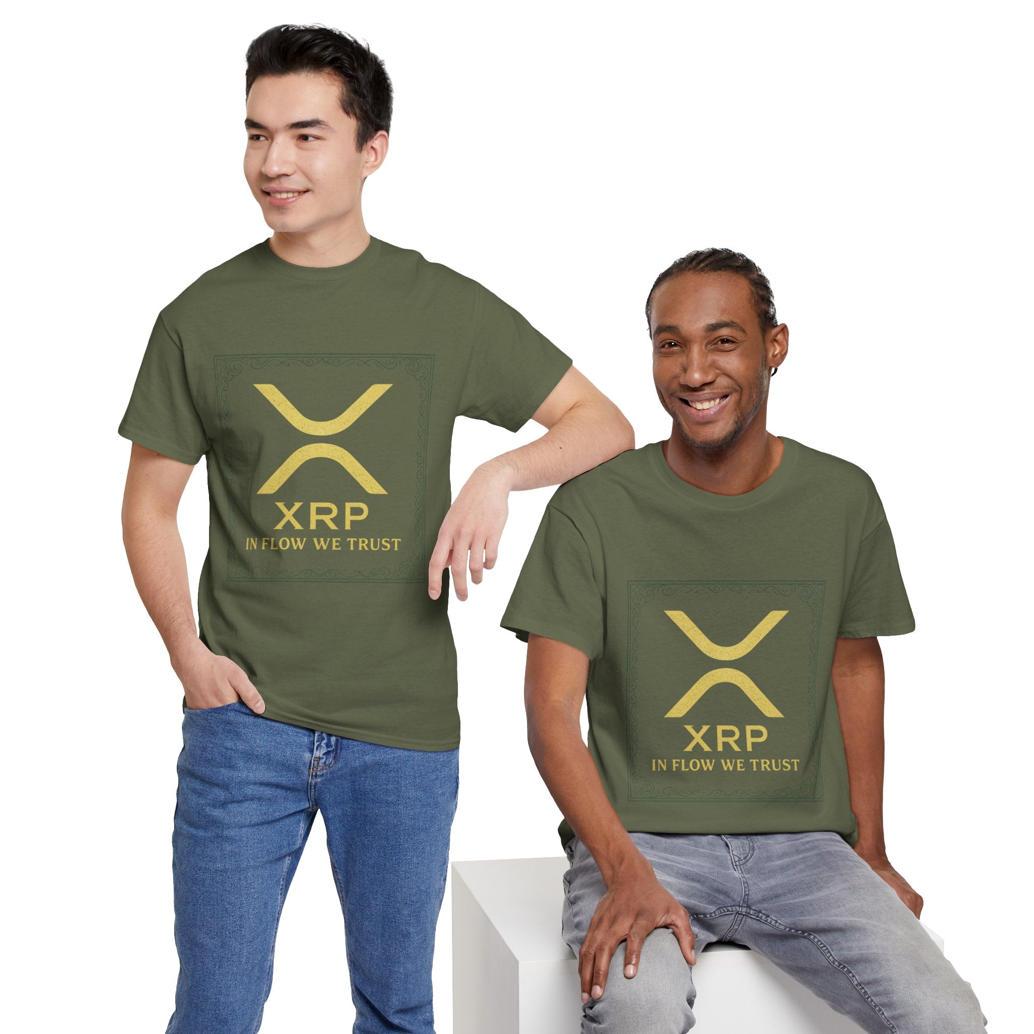 XRP Logo T-Shirt — "In Flow We Trust" Crypto Tee for Ripple Fans