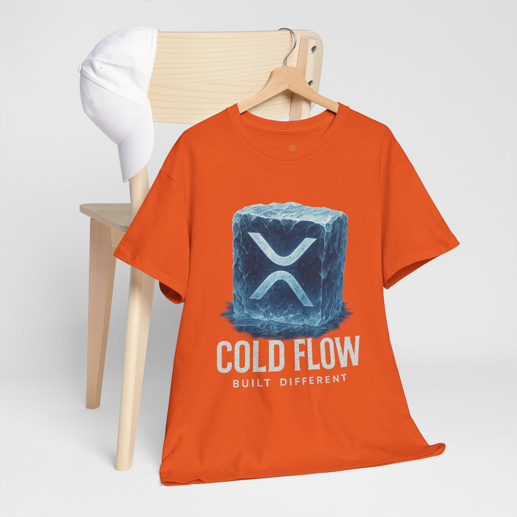 Cold Flow Ripple Logo T‑Shirt — 'Cold Flow: Built Different' Ice Cube Design