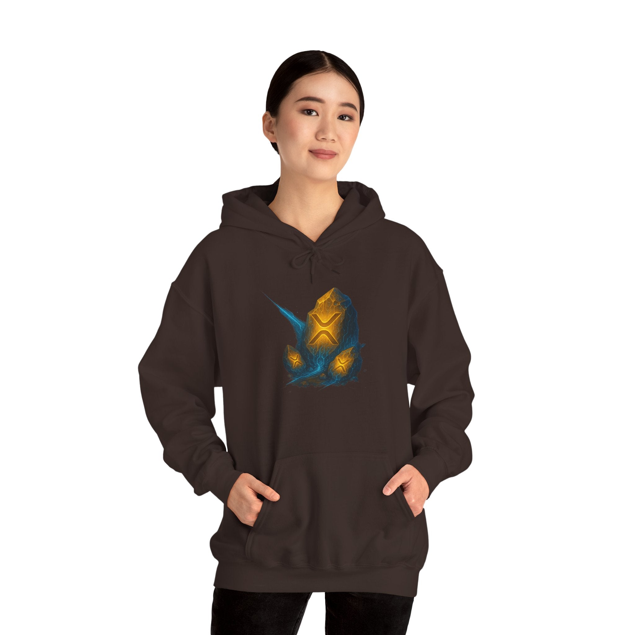 Rune Stone Hoodie — Glowing Mystic Rock Graphic Hooded Sweatshirt
