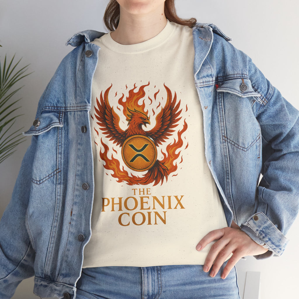 Phoenix Coin T‑Shirt — Fiery Phoenix Crypto Logo Tee